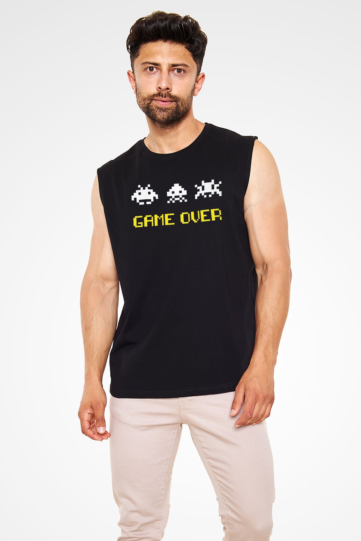 Space Invaders Siyah Unisex  Kolsuz Tişört