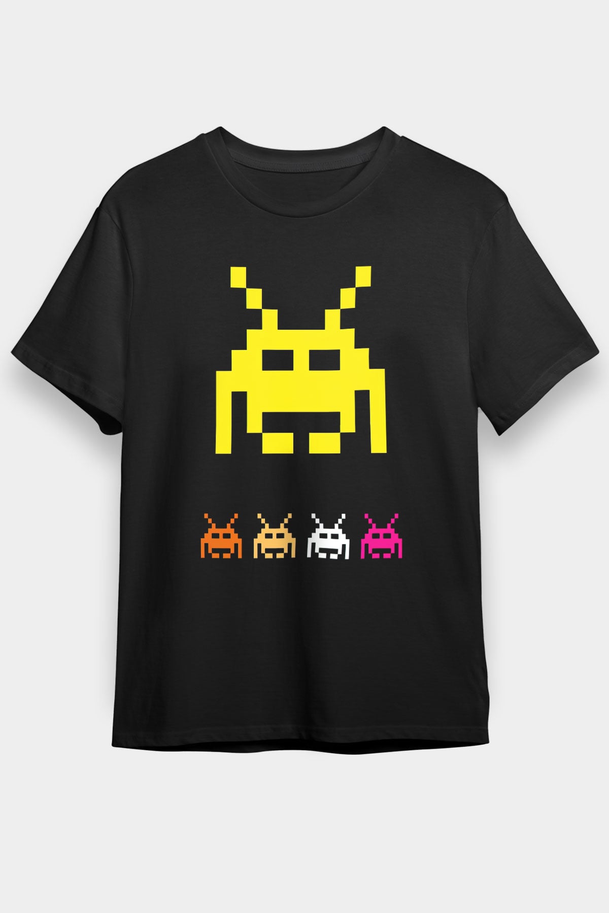 Space Invaders Siyah Unisex Tişört