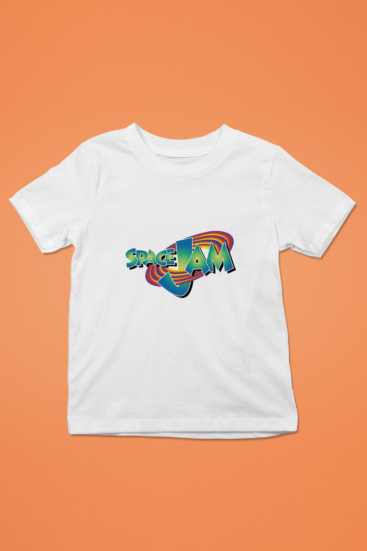 Space Jam Baskılı Beyaz Unisex Çocuk Tişört