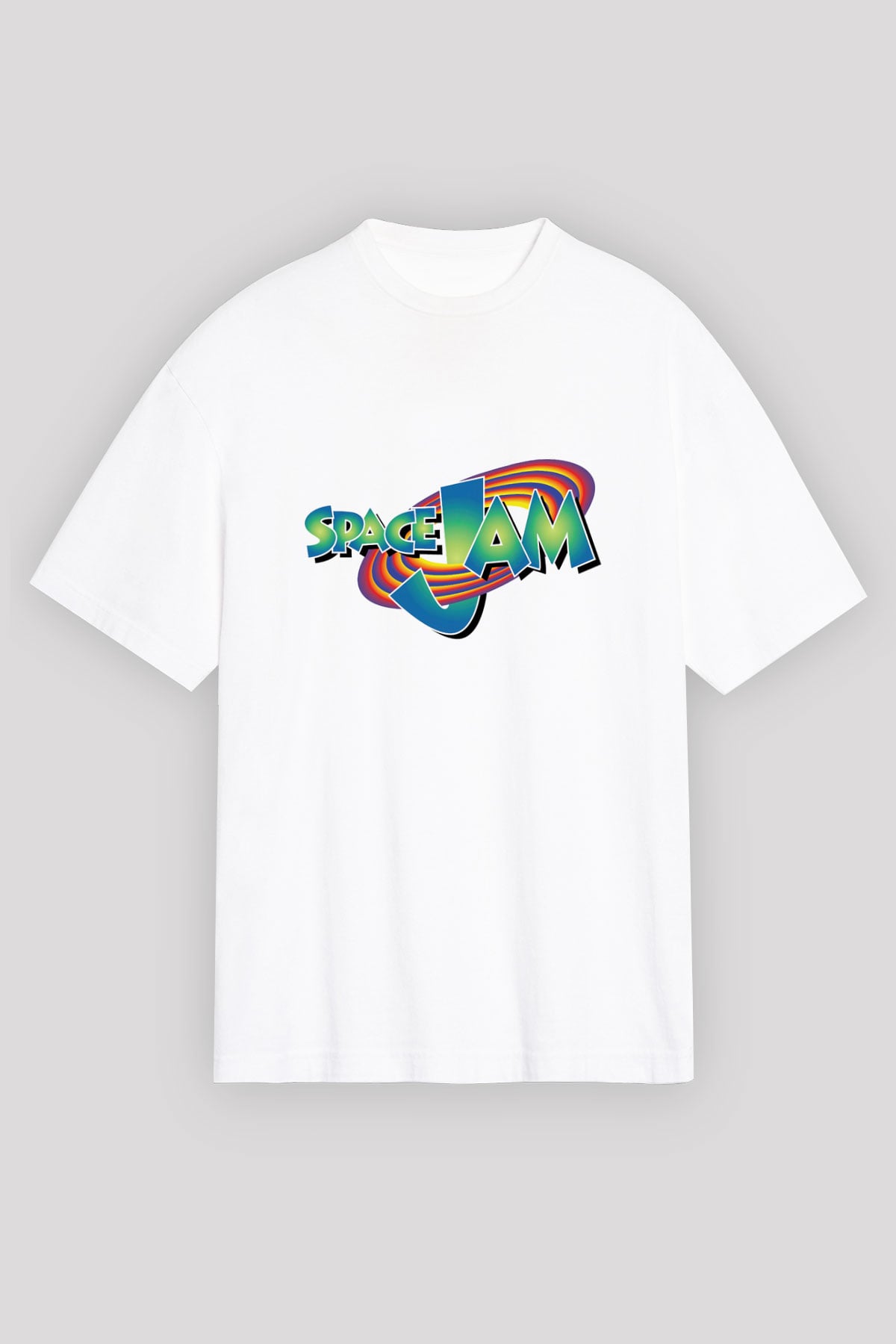 Space Jam Beyaz Unisex Oversize Tişört