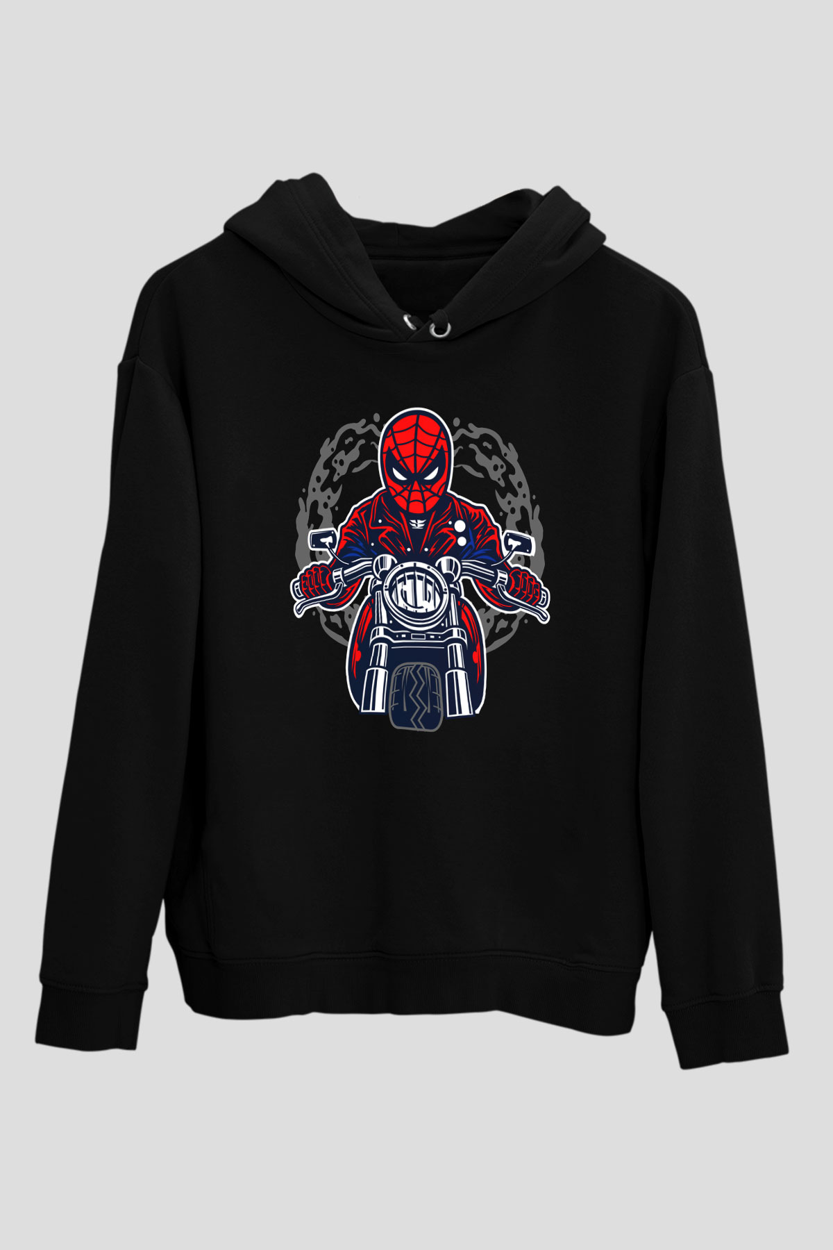 Spider Rider Baskılı Siyah Unisex Tshirt