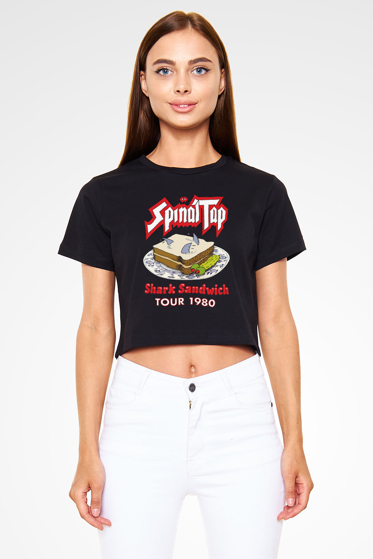 Spinal Tap Siyah   Crop Top Tişört