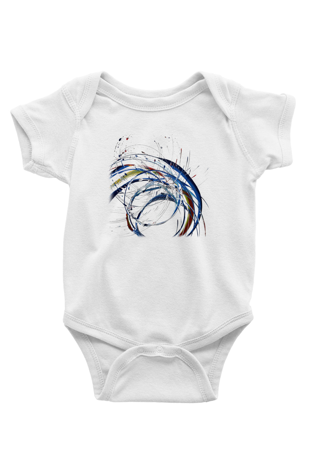 Spiral Baskılı Beyaz Unisex Bebek Body - Zıbın