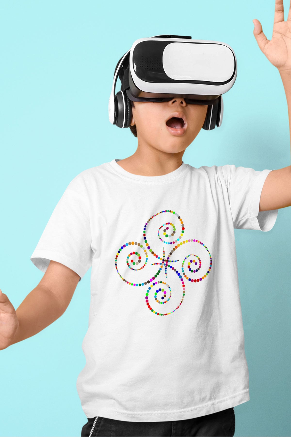 Spiral Beyaz Unisex Çocuk Tişört