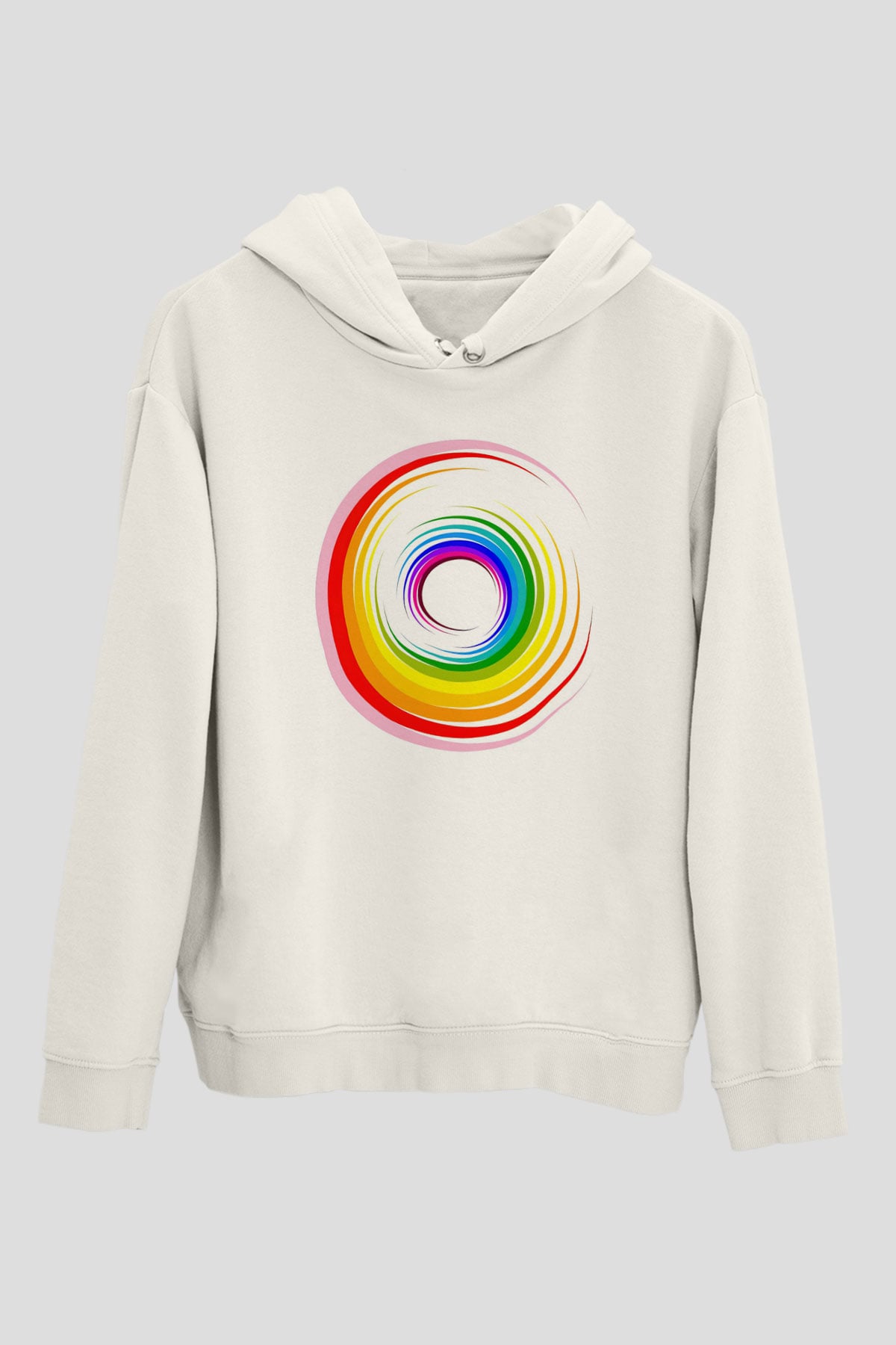 Spiral Beyaz Unisex Hoodie