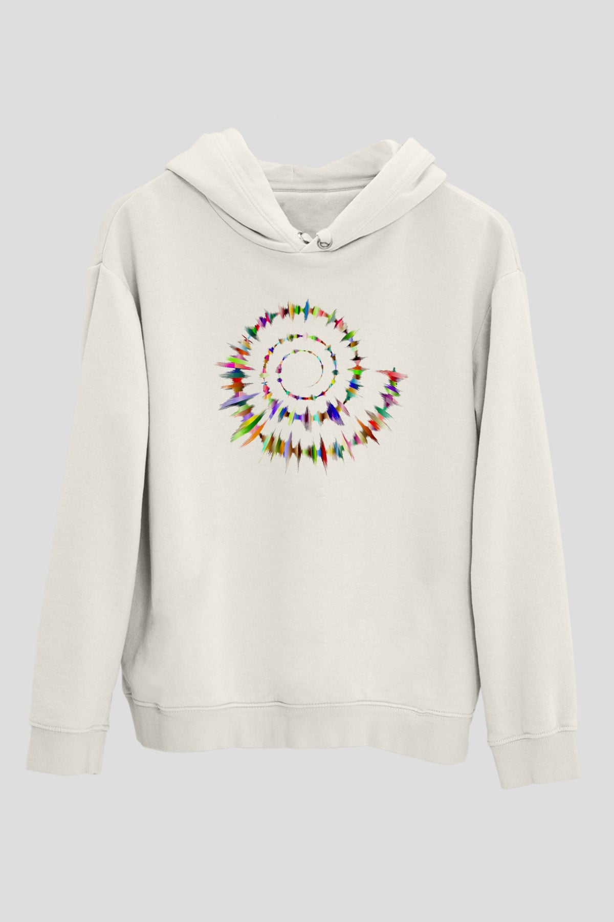 Spiral Beyaz Unisex Hoodie