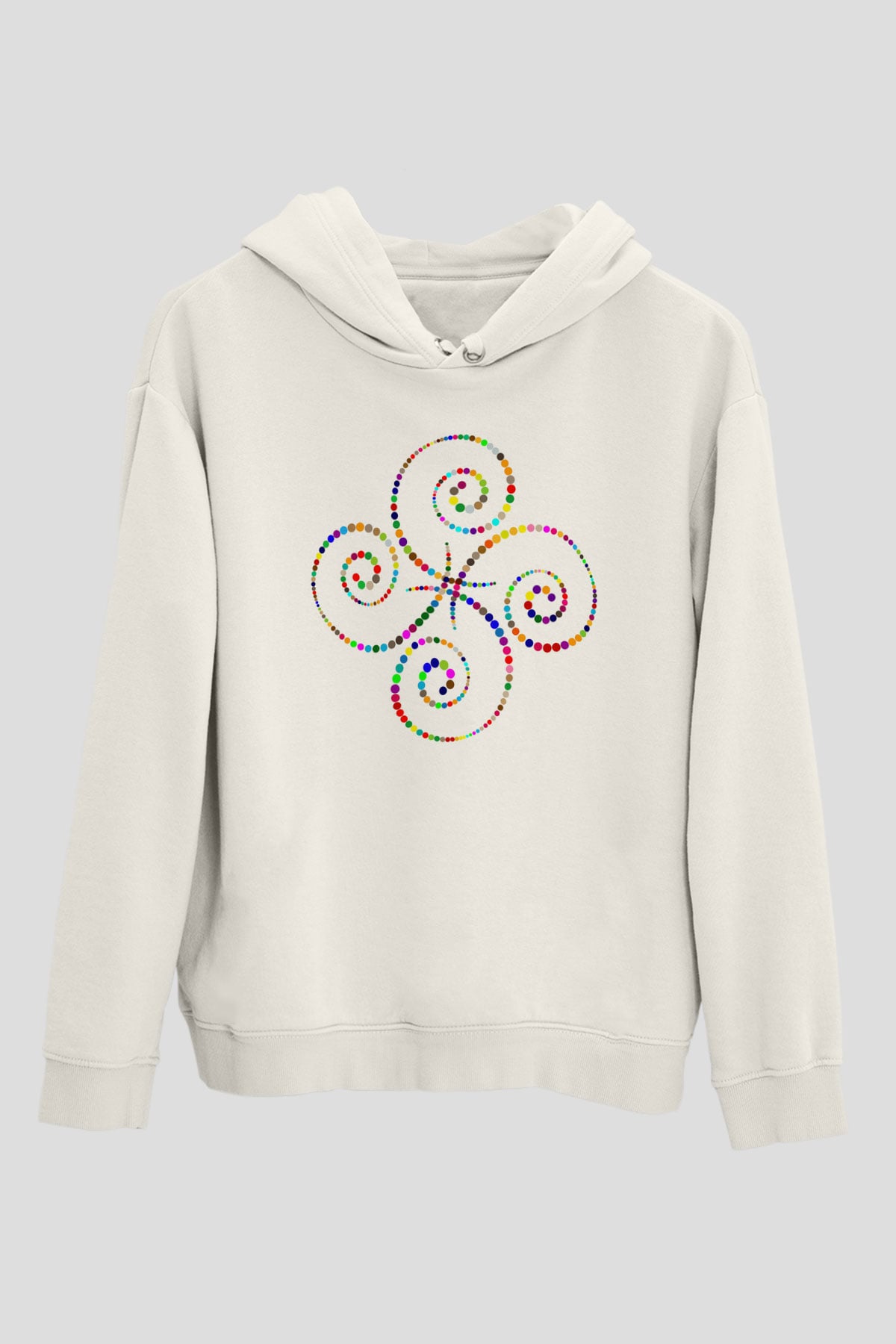 Spiral Beyaz Unisex Hoodie