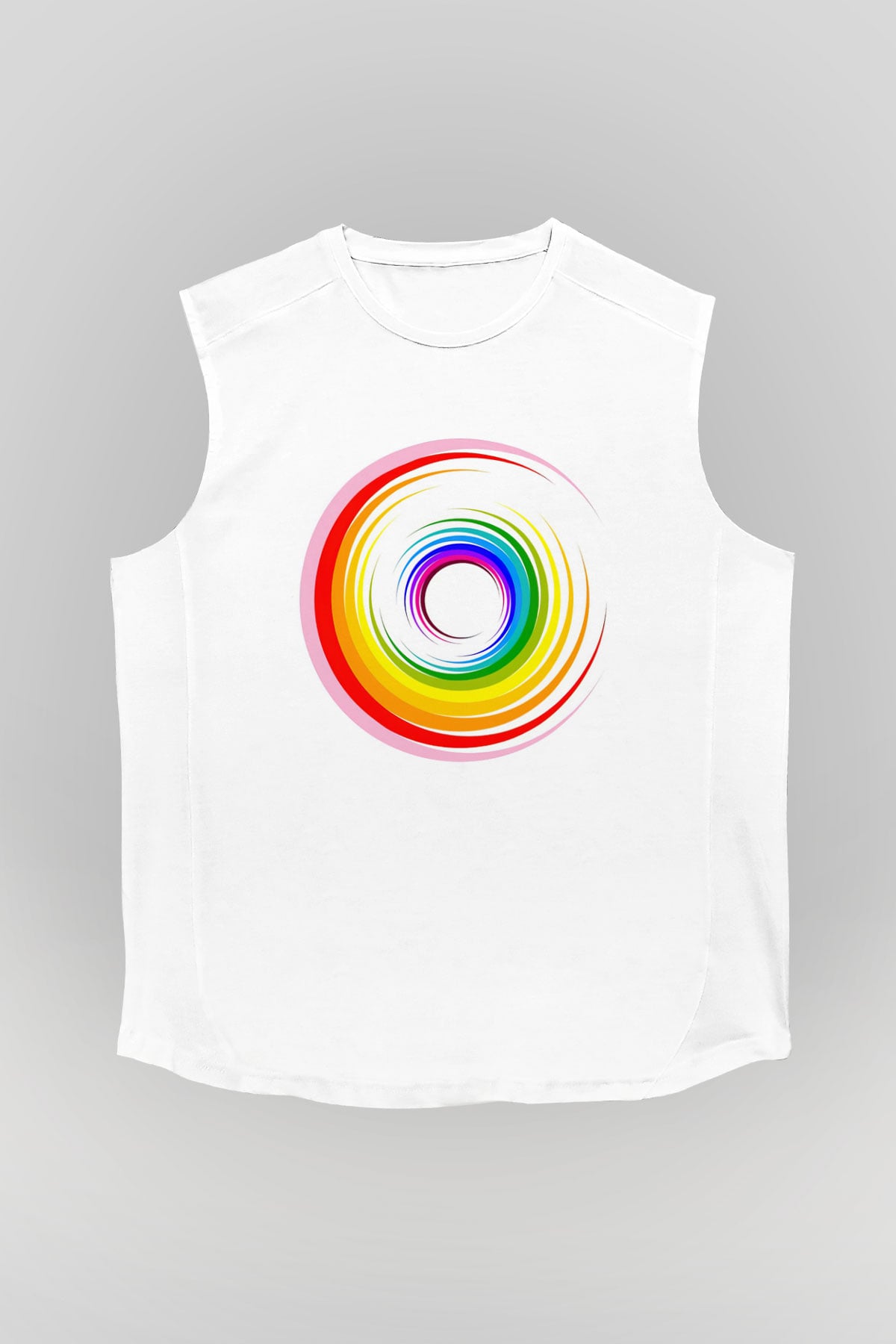 Spiral Beyaz Unisex Kolsuz Tişört