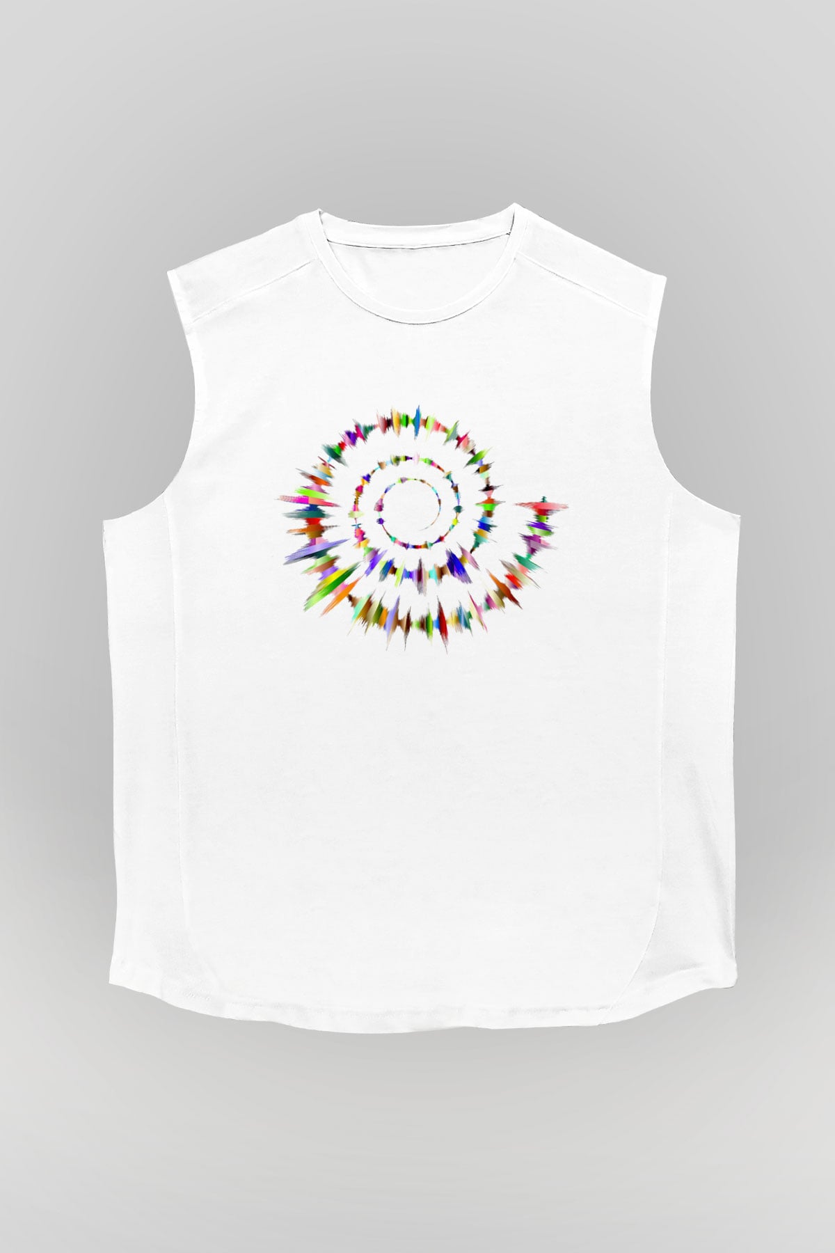Spiral Beyaz Unisex Kolsuz Tişört