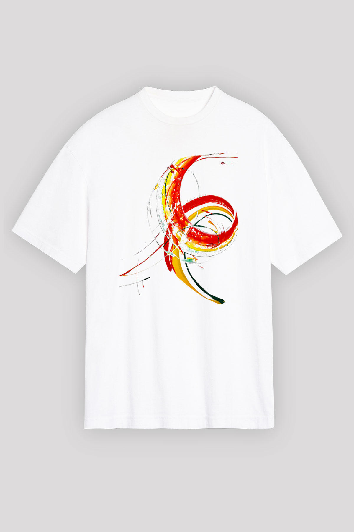 Spiral Beyaz Unisex Oversize Tişört T-Shirt