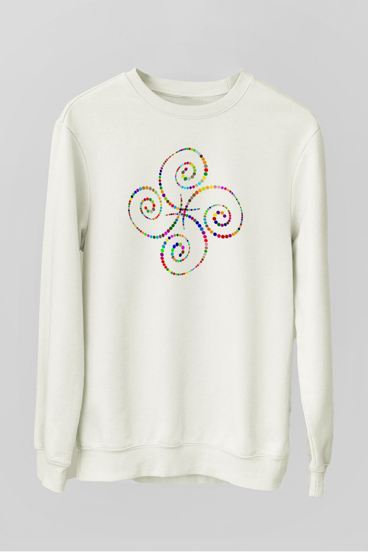 Spiral Beyaz Unisex Sweatshirt
