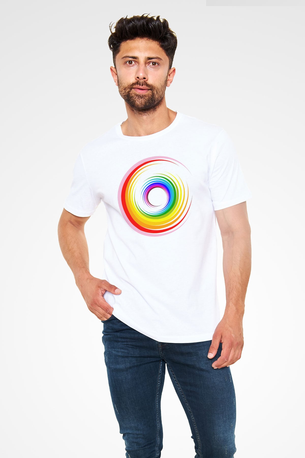 Spiral Beyaz Unisex Tişört T-Shirt - TişörtFabrikası