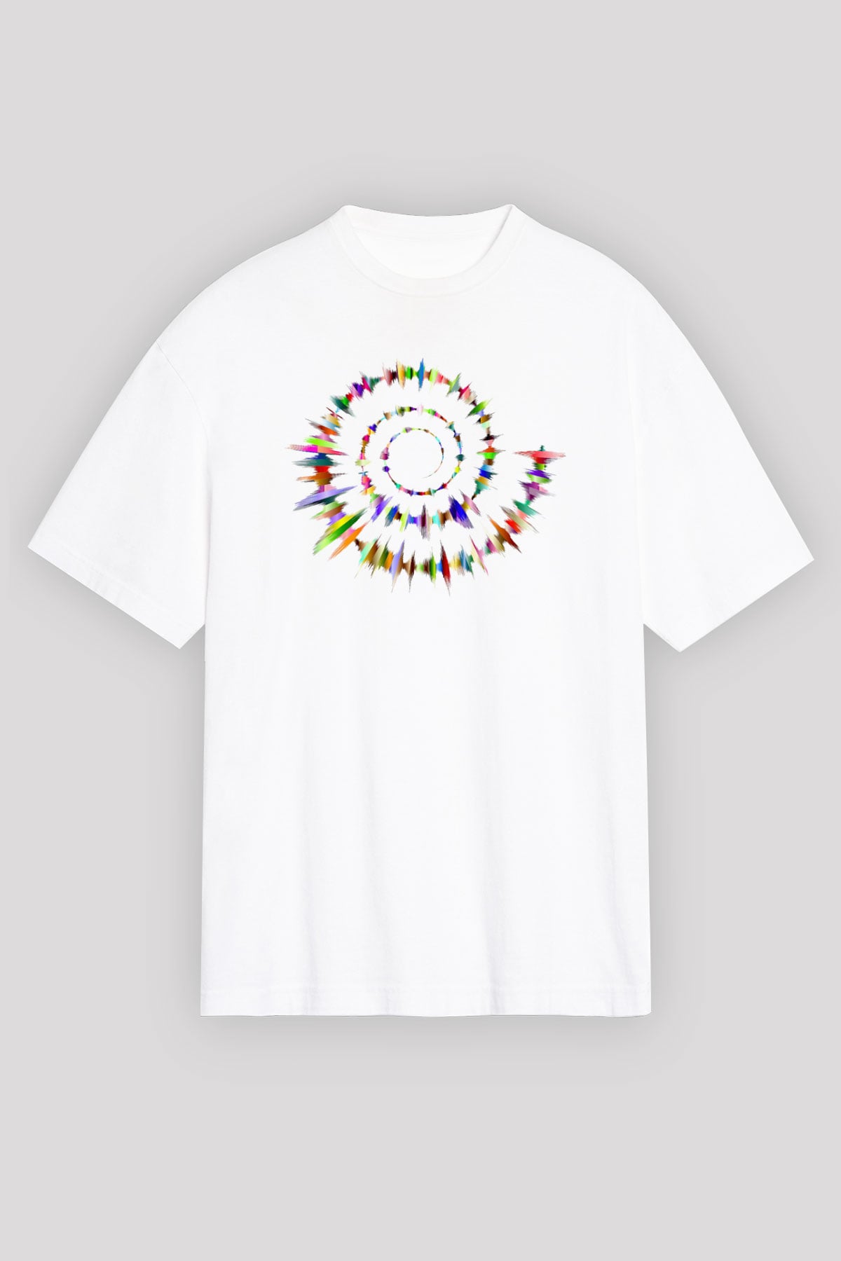 Spiral Beyaz Oversize Tişört Oversize T-shirt - TişörtFabrikası
