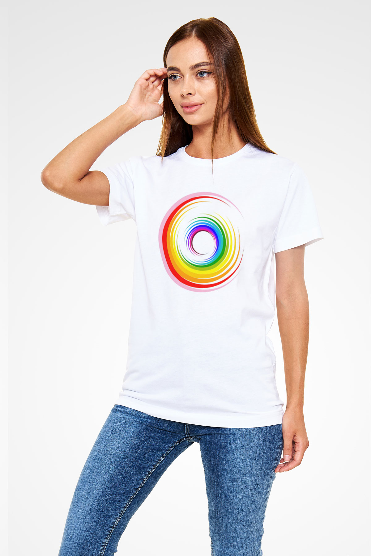 Spiral Beyaz Unisex Tişört T-Shirt - TişörtFabrikası