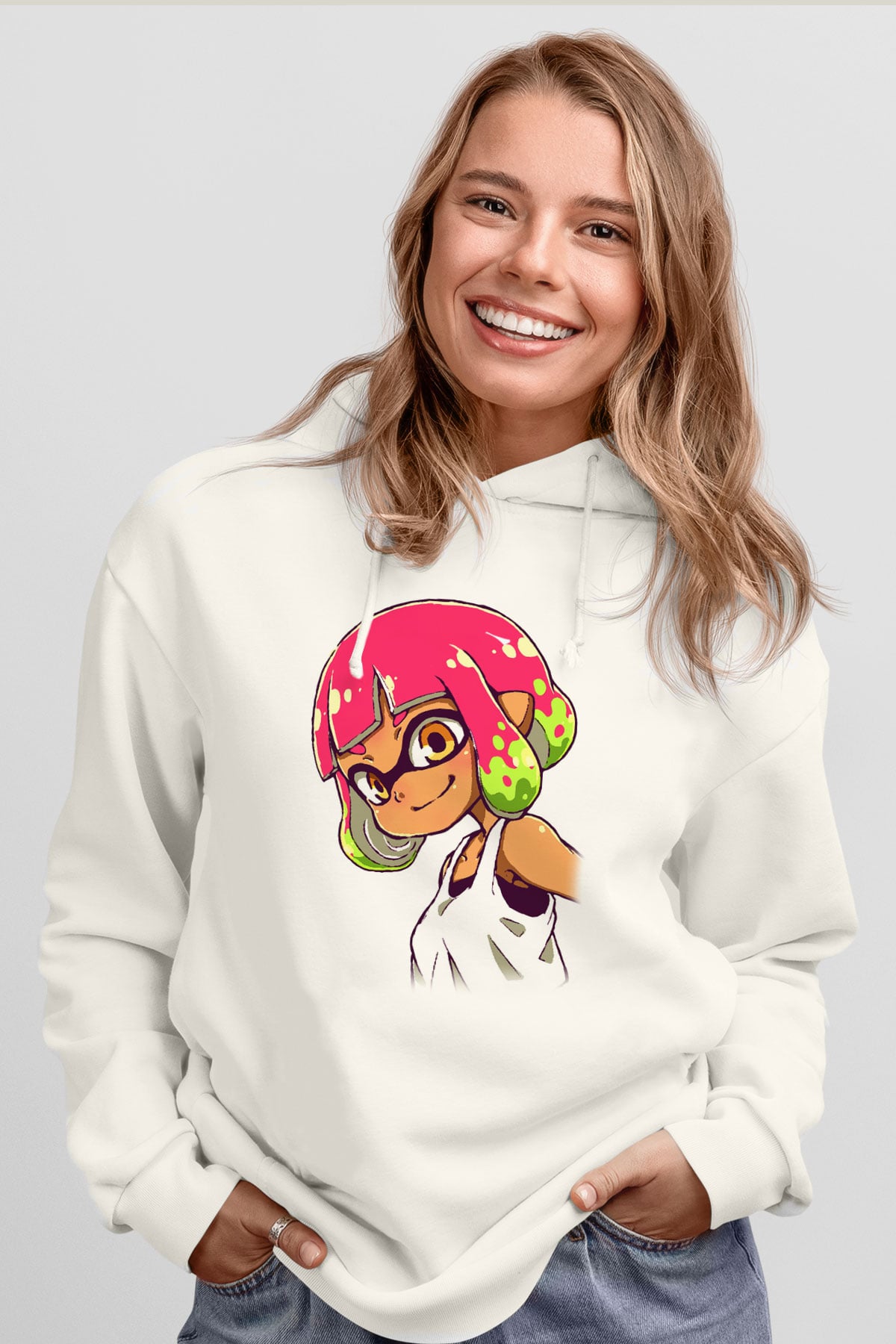 Splatoon Beyaz Unisex Hoodie