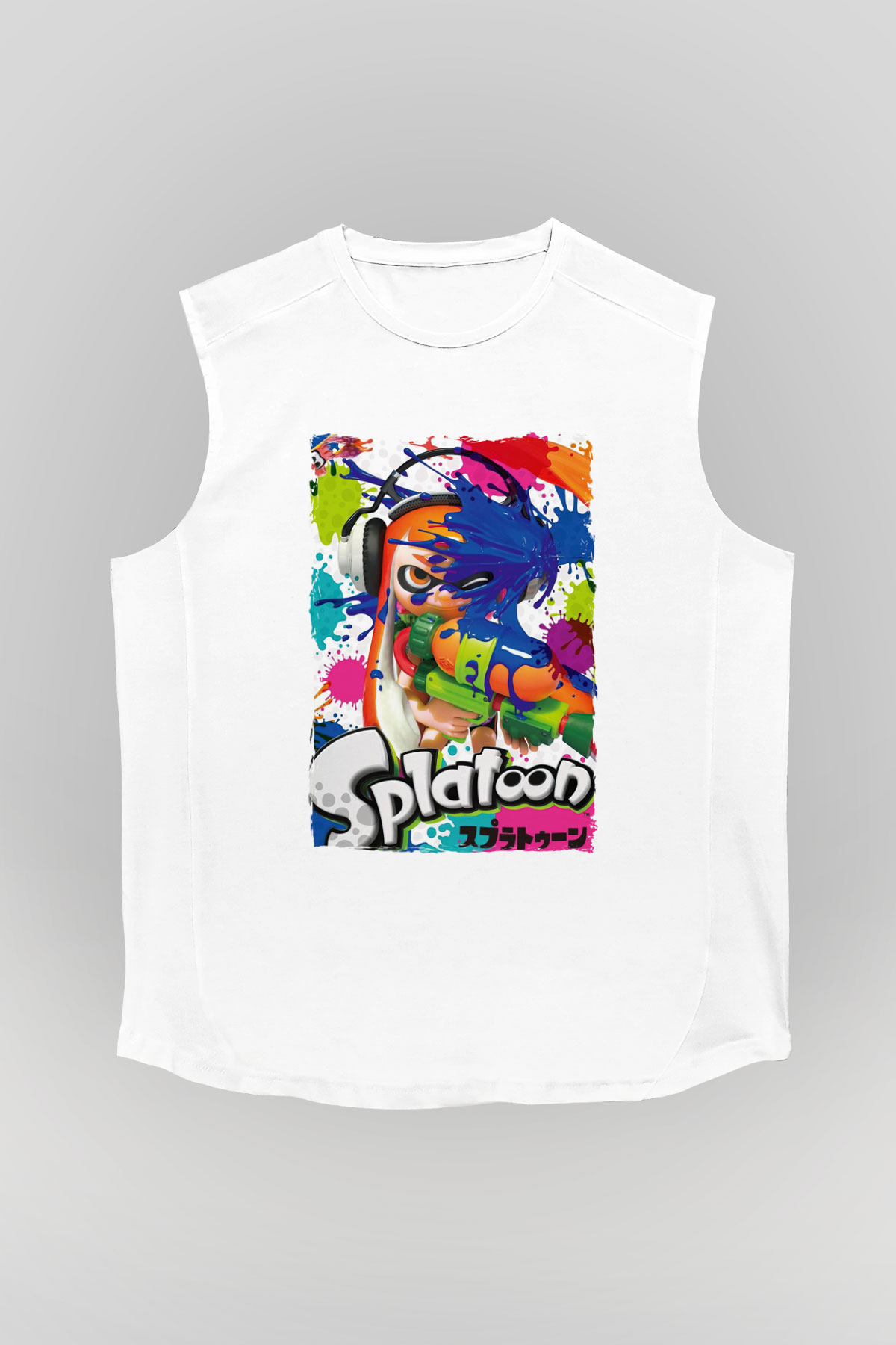 Splatoon Beyaz Unisex Kolsuz Tişört