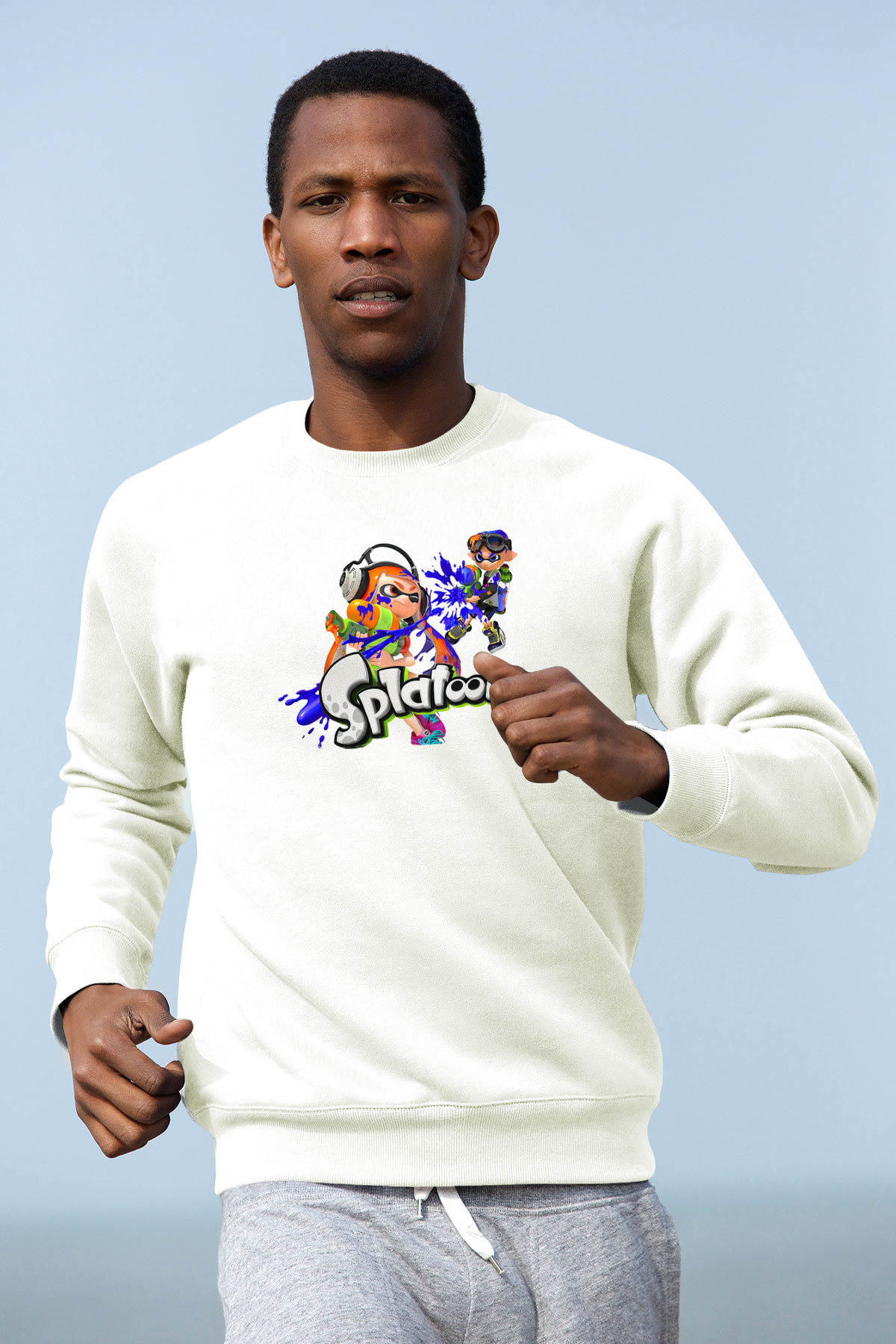 Splatoon Beyaz Unisex Sweatshirt