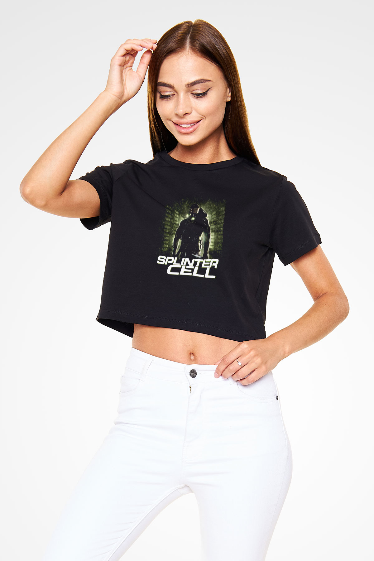 Splinter Cell Siyah  Crop Top Tişört