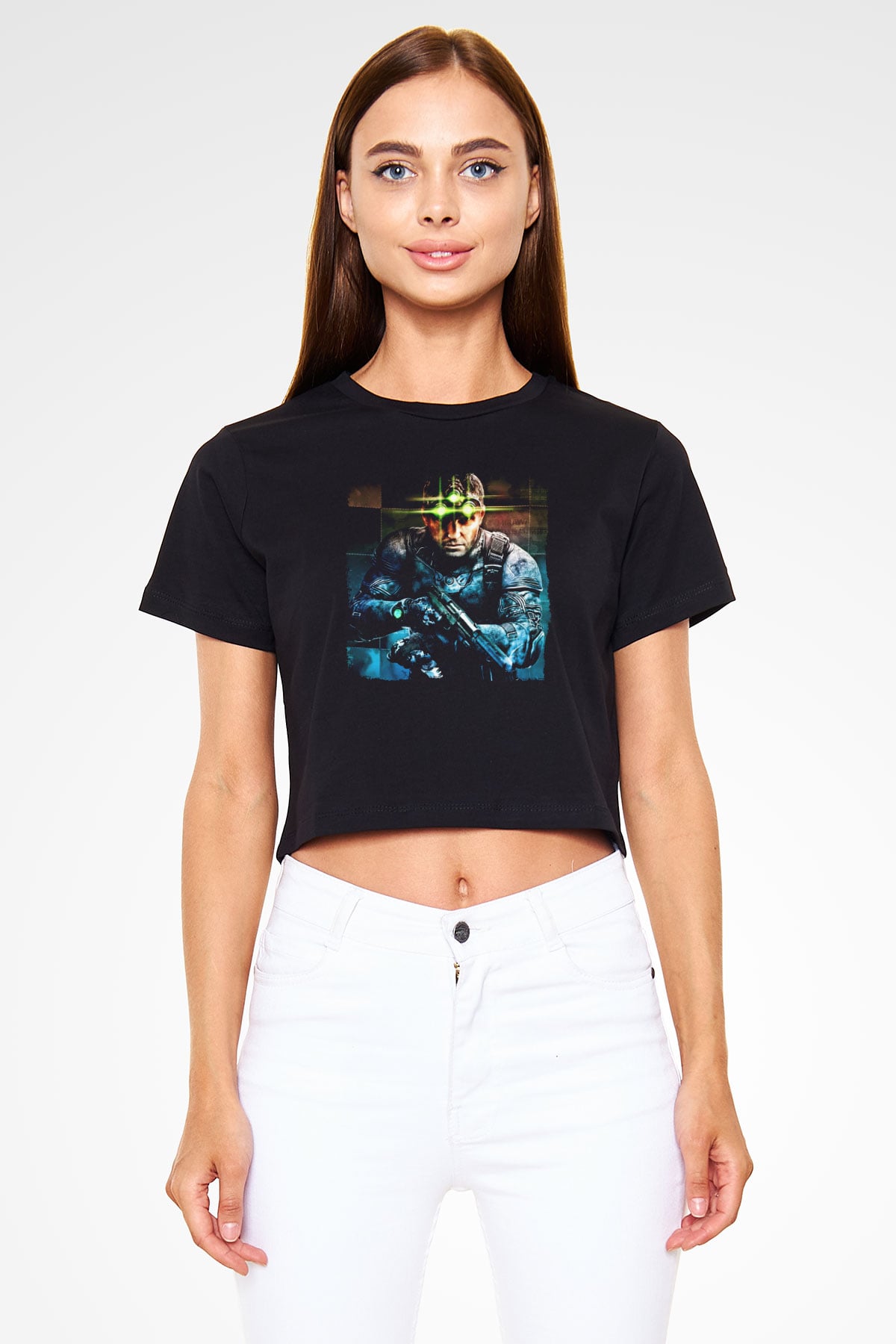 Splinter Cell Siyah  Crop Top Tişört