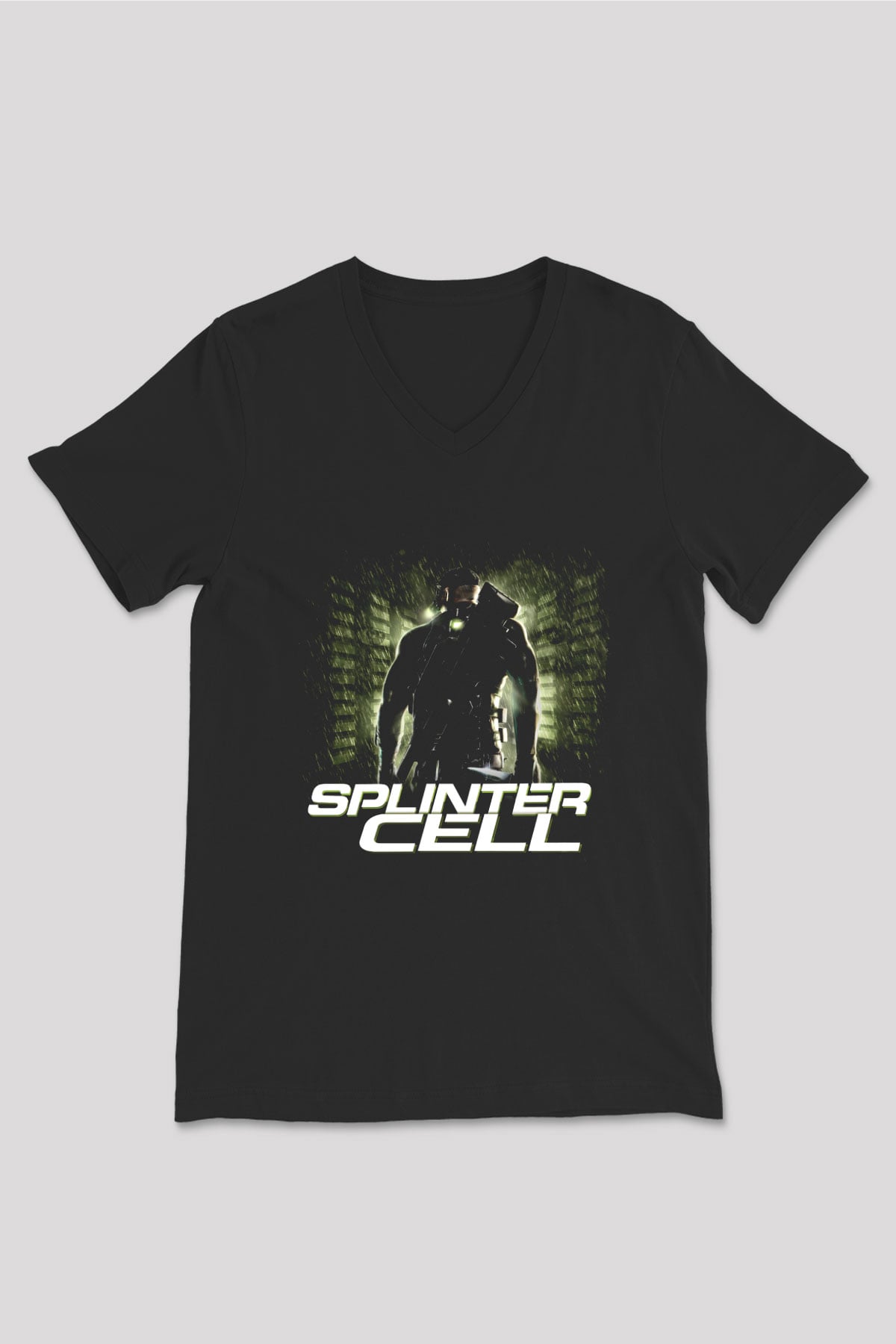 Splinter Cell Siyah Unisex V Yaka Tişört