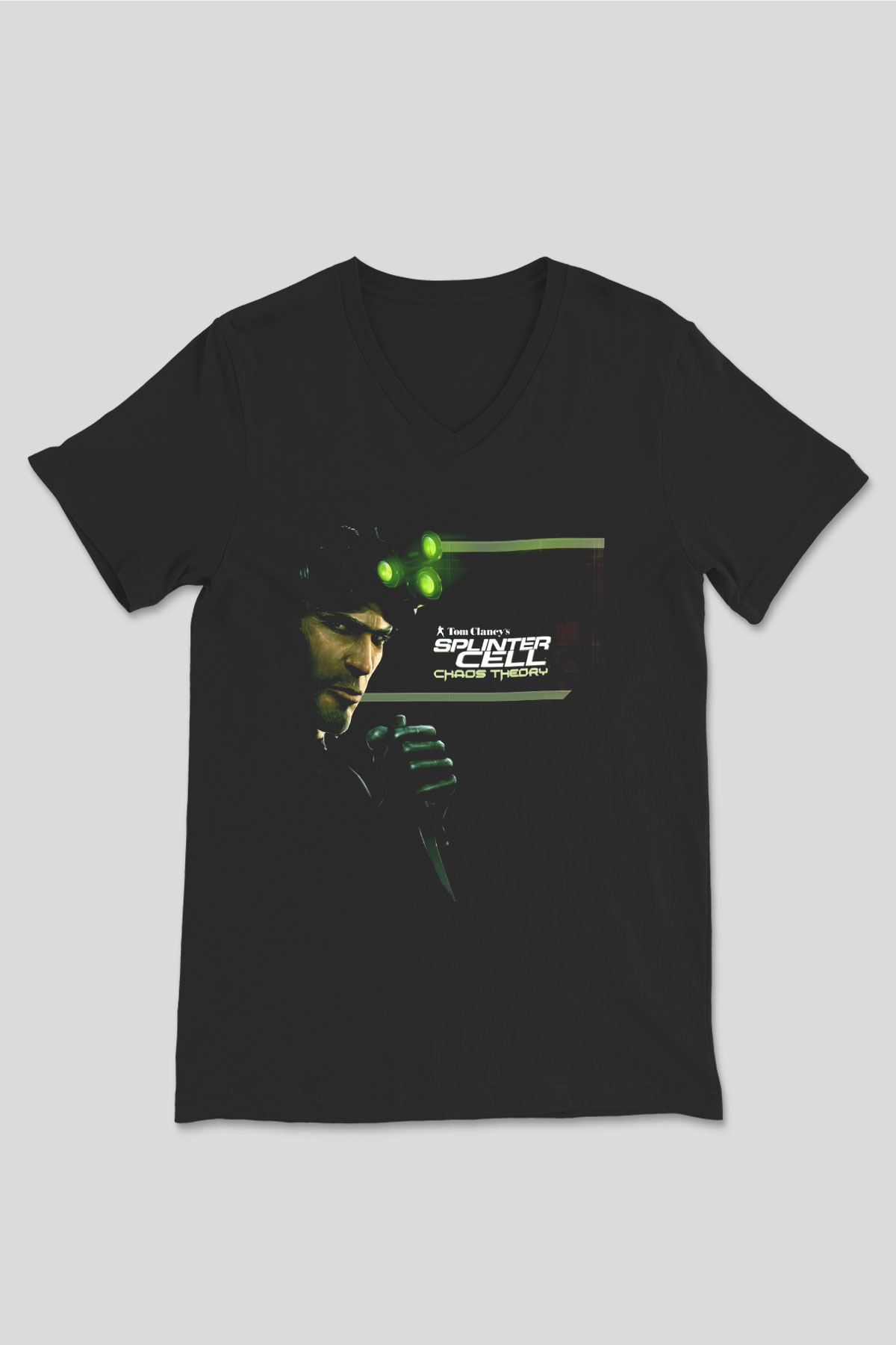 Splinter Cell Siyah Unisex V Yaka Tişört