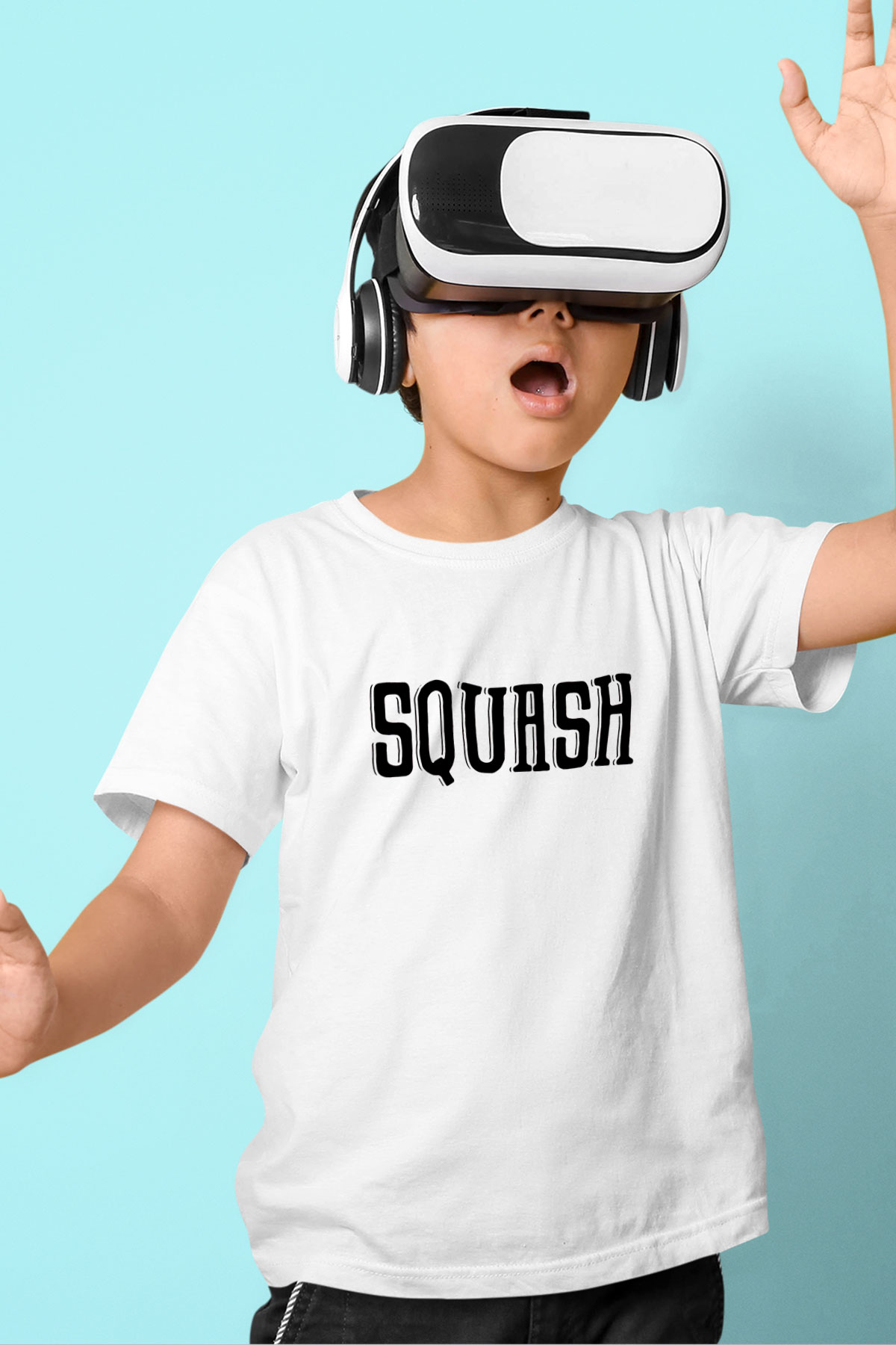 Squash Baskılı Unisex Beyaz Çocuk Tişört - Tshirt