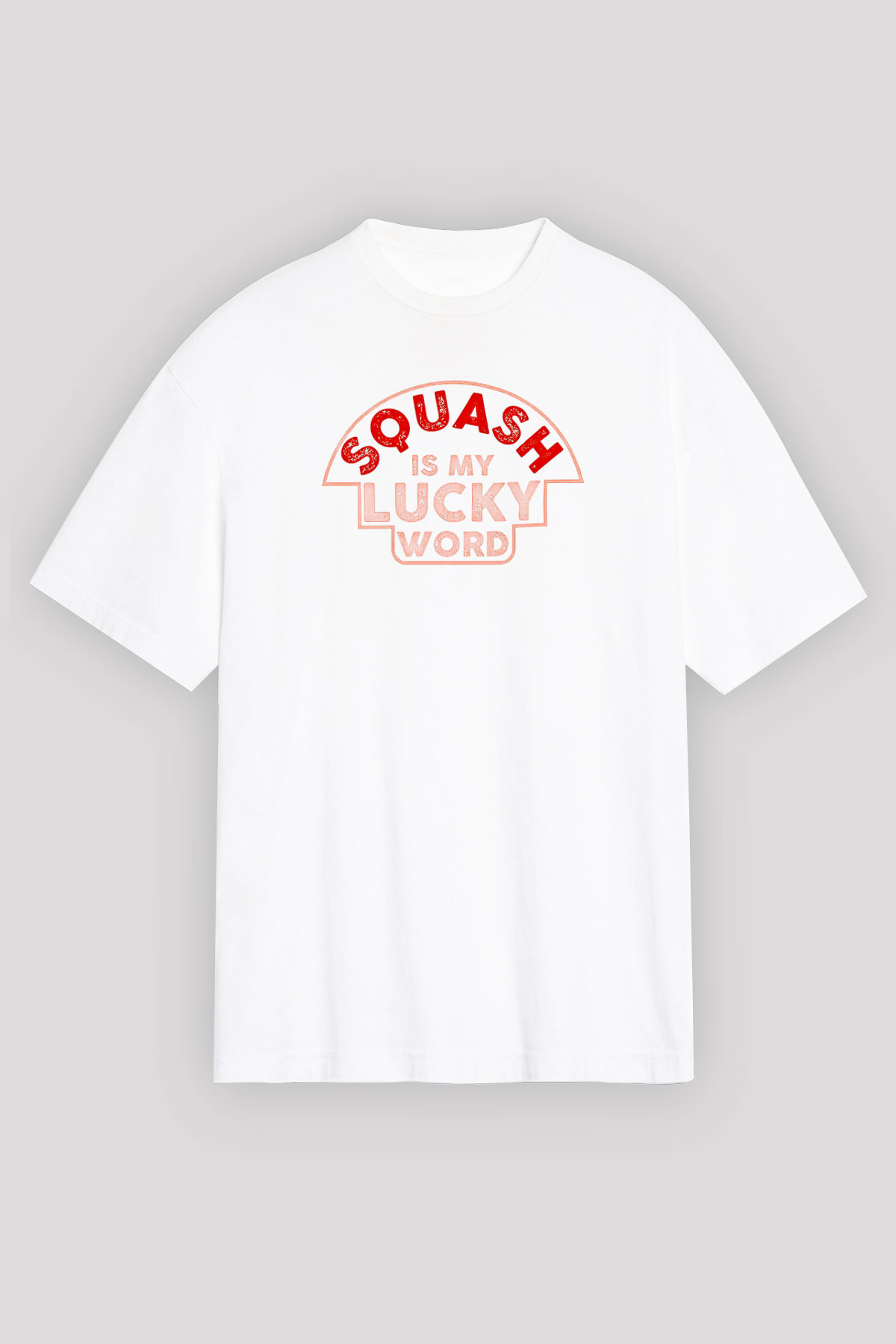 Squash Baskılı Unisex Beyaz Oversize Tişört - Tshirt