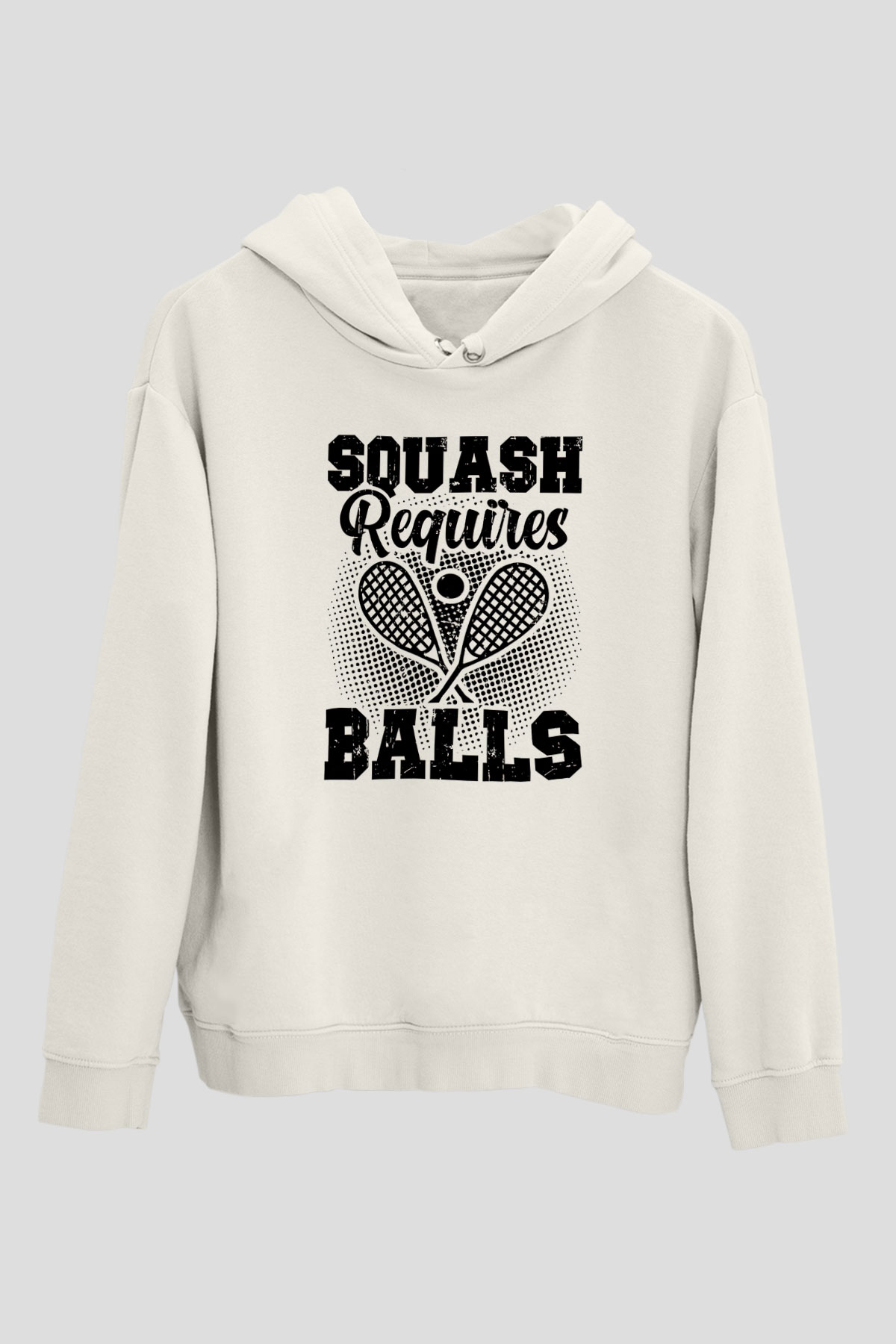 Squash Baskılı Unisex Ekru Hoodie