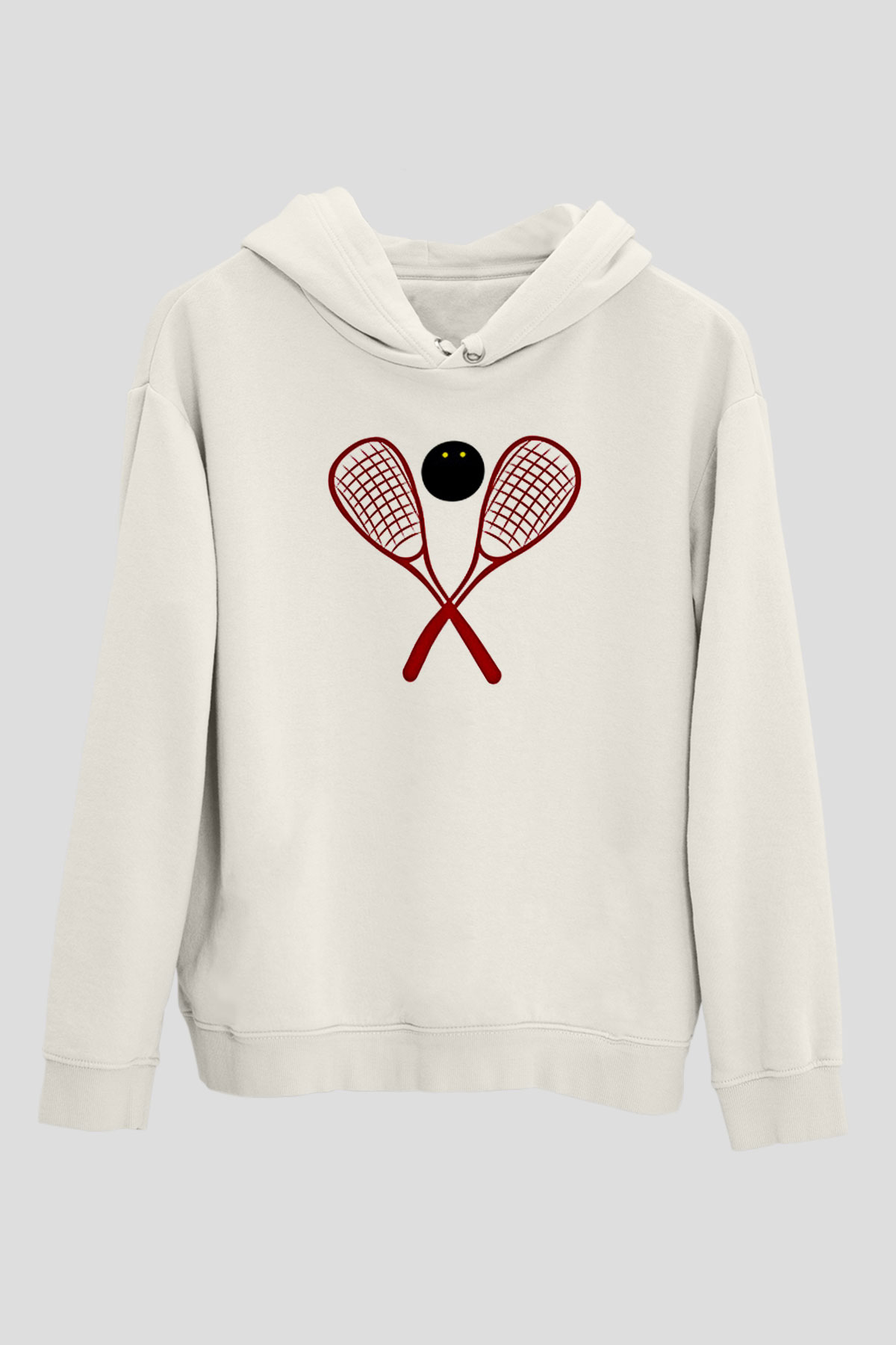 Squash Baskılı Unisex Ekru Hoodie