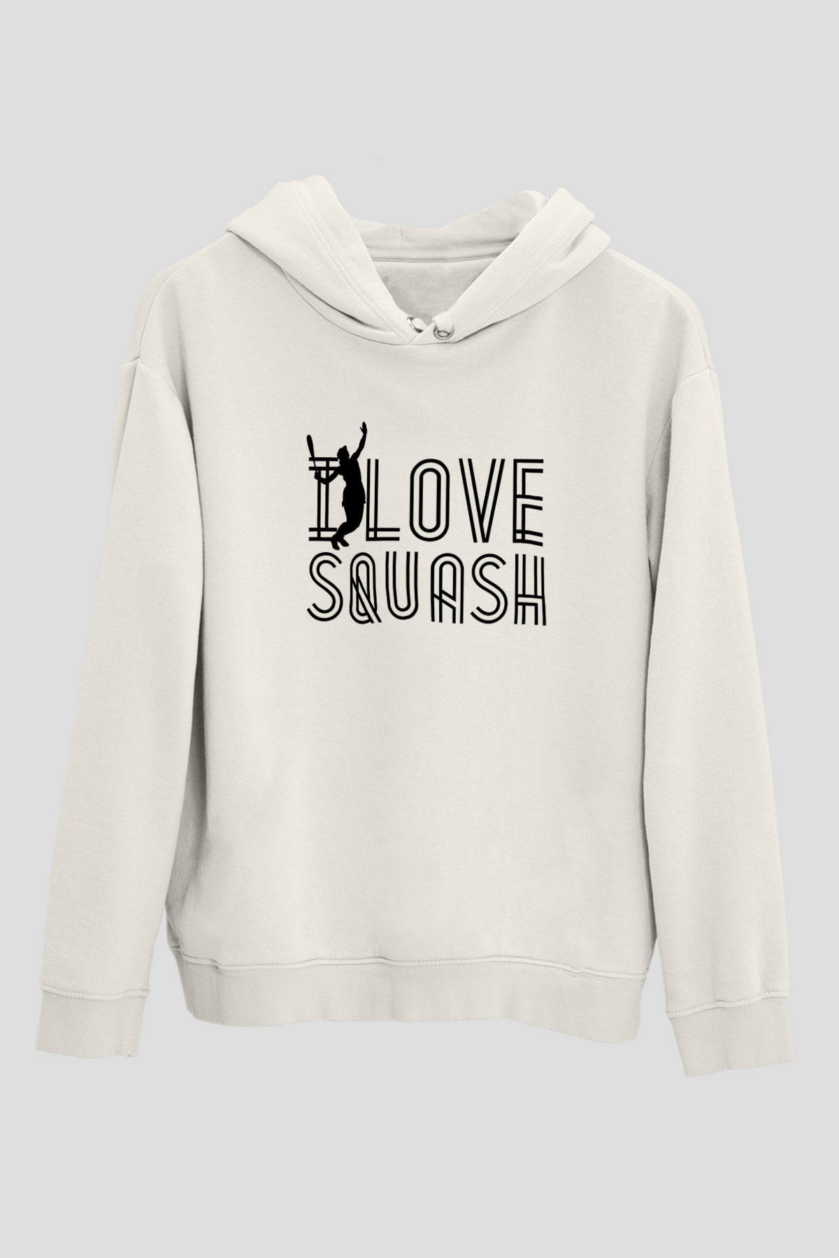 Squash Baskılı Unisex Ekru Hoodie