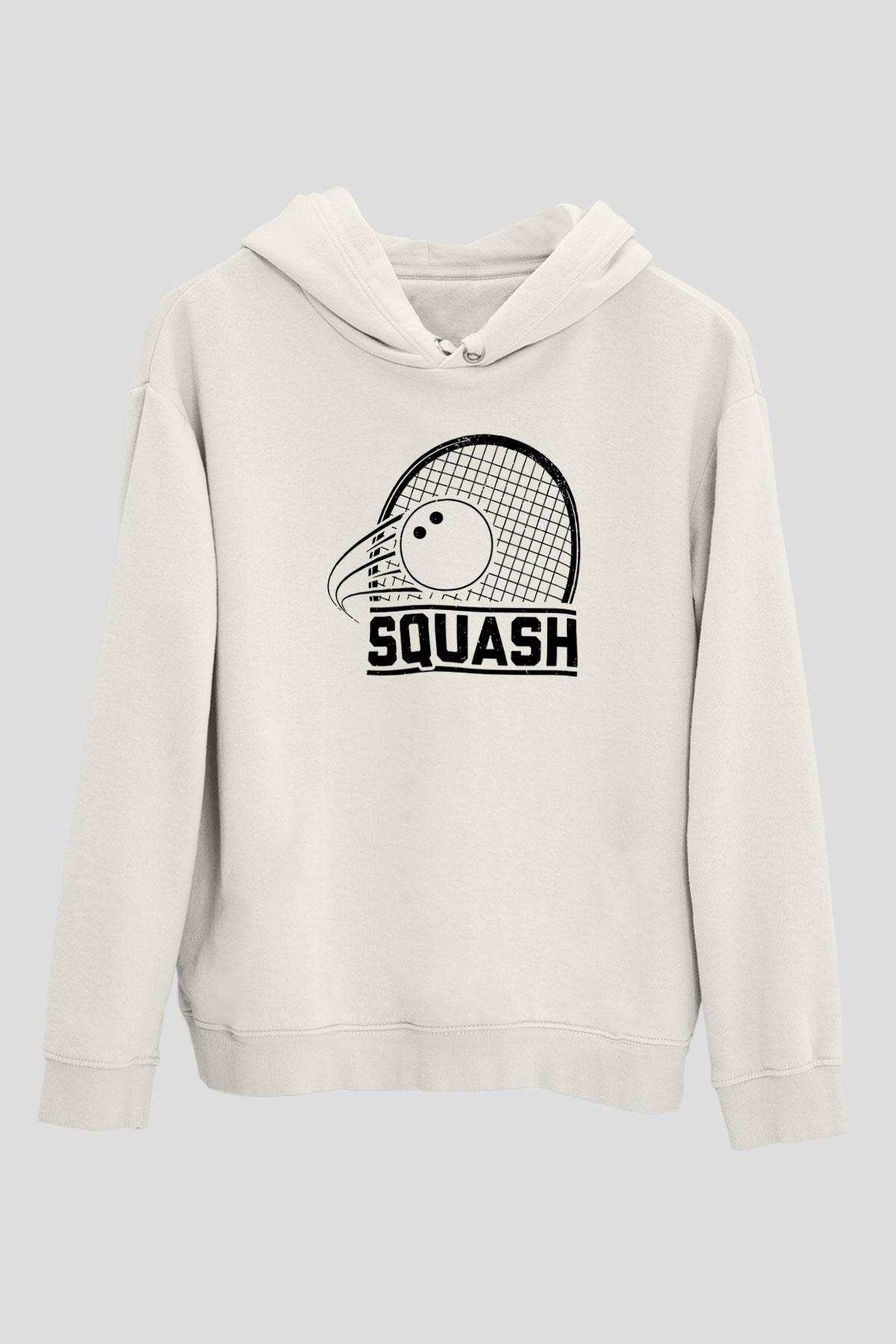 Squash Baskılı Unisex Ekru Hoodie