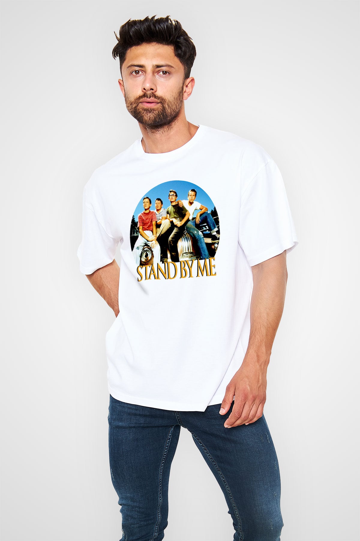 Stand by Me Beyaz Oversize Tişört