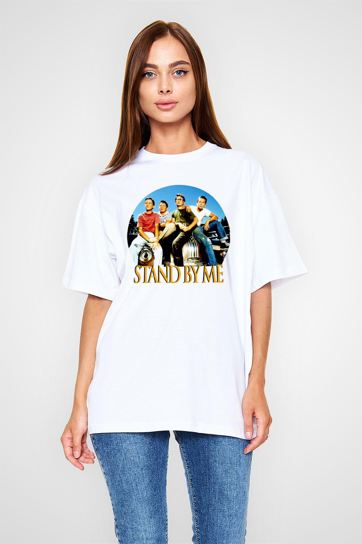 Stand by Me Beyaz Oversize Tişört