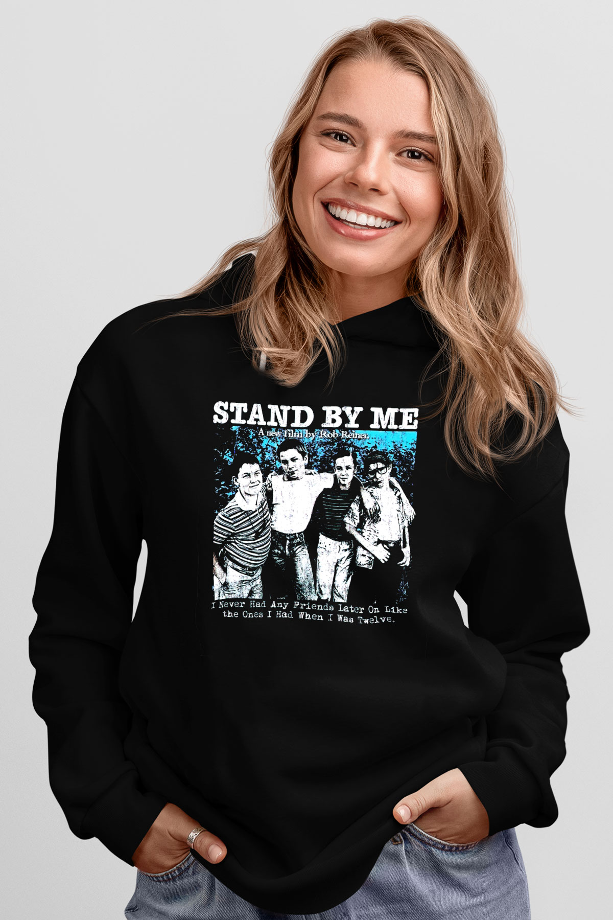 Stand by Me Siyah Unisex Hoodie