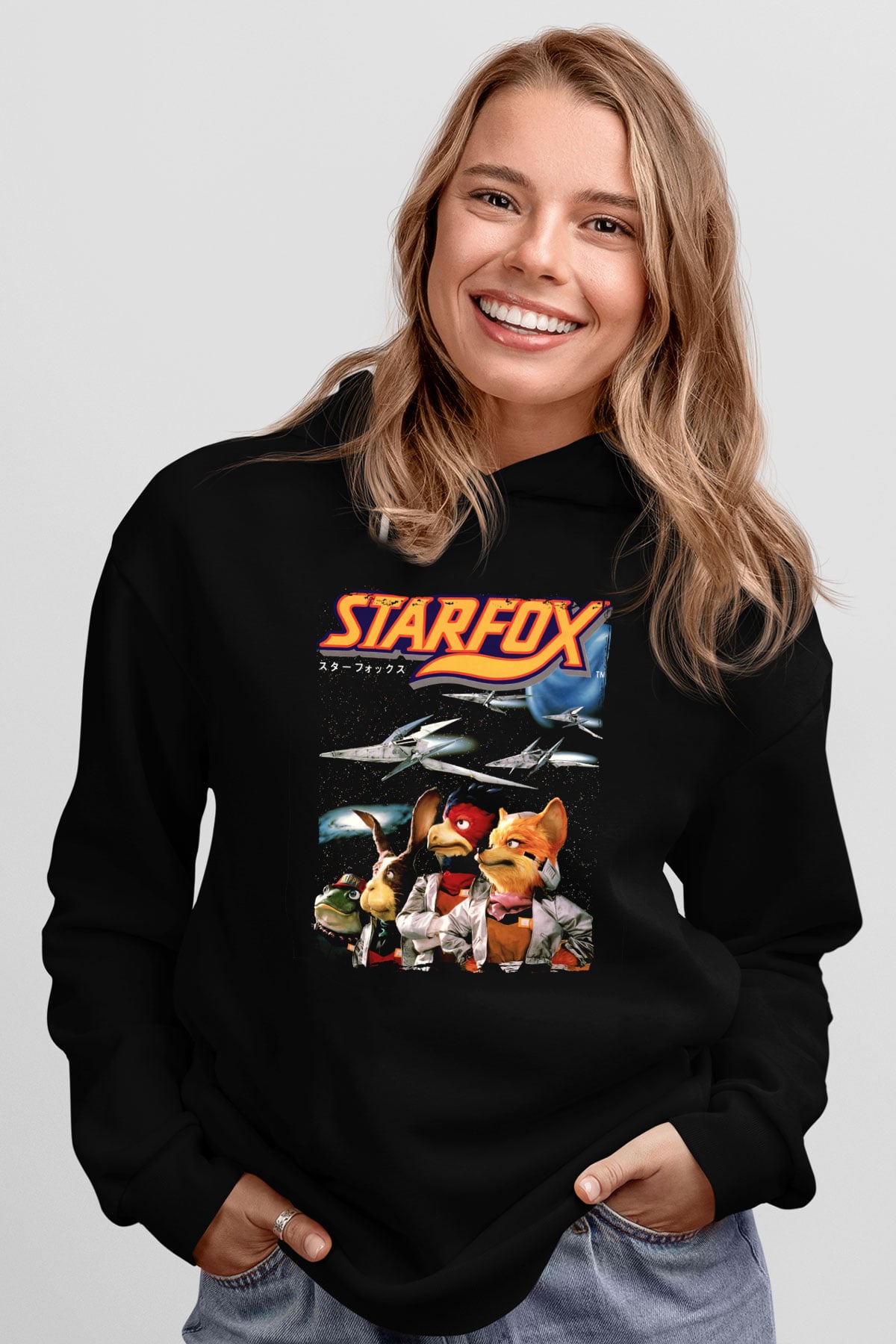 Star Fox Siyah Unisex Hoodie