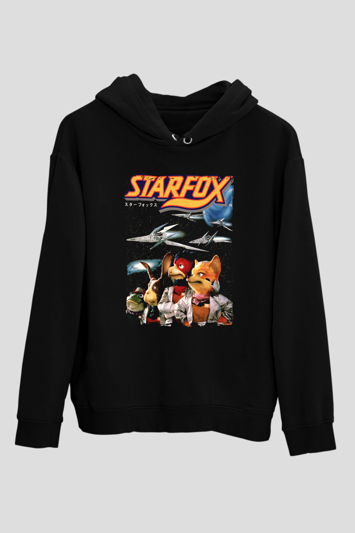 Star Fox Siyah Unisex Hoodie