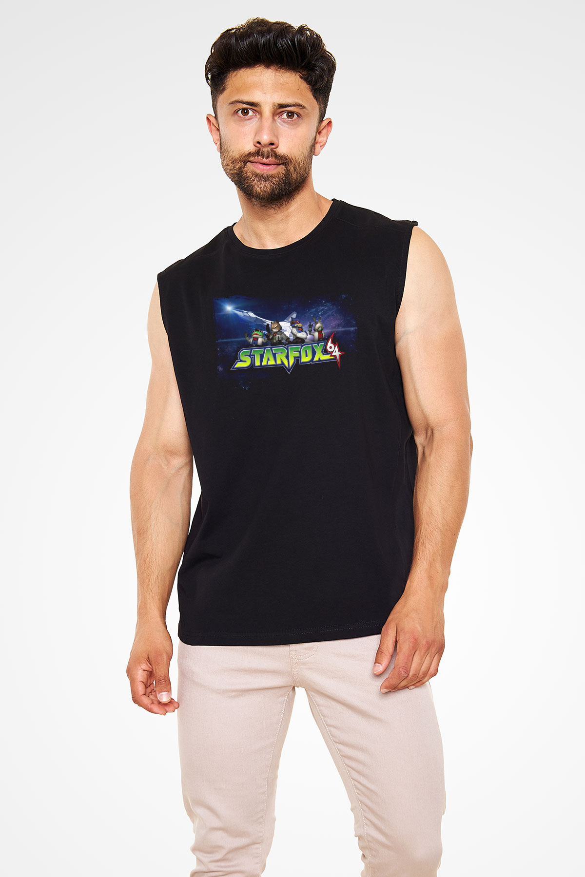 Star Fox Siyah Unisex Kolsuz Tişört