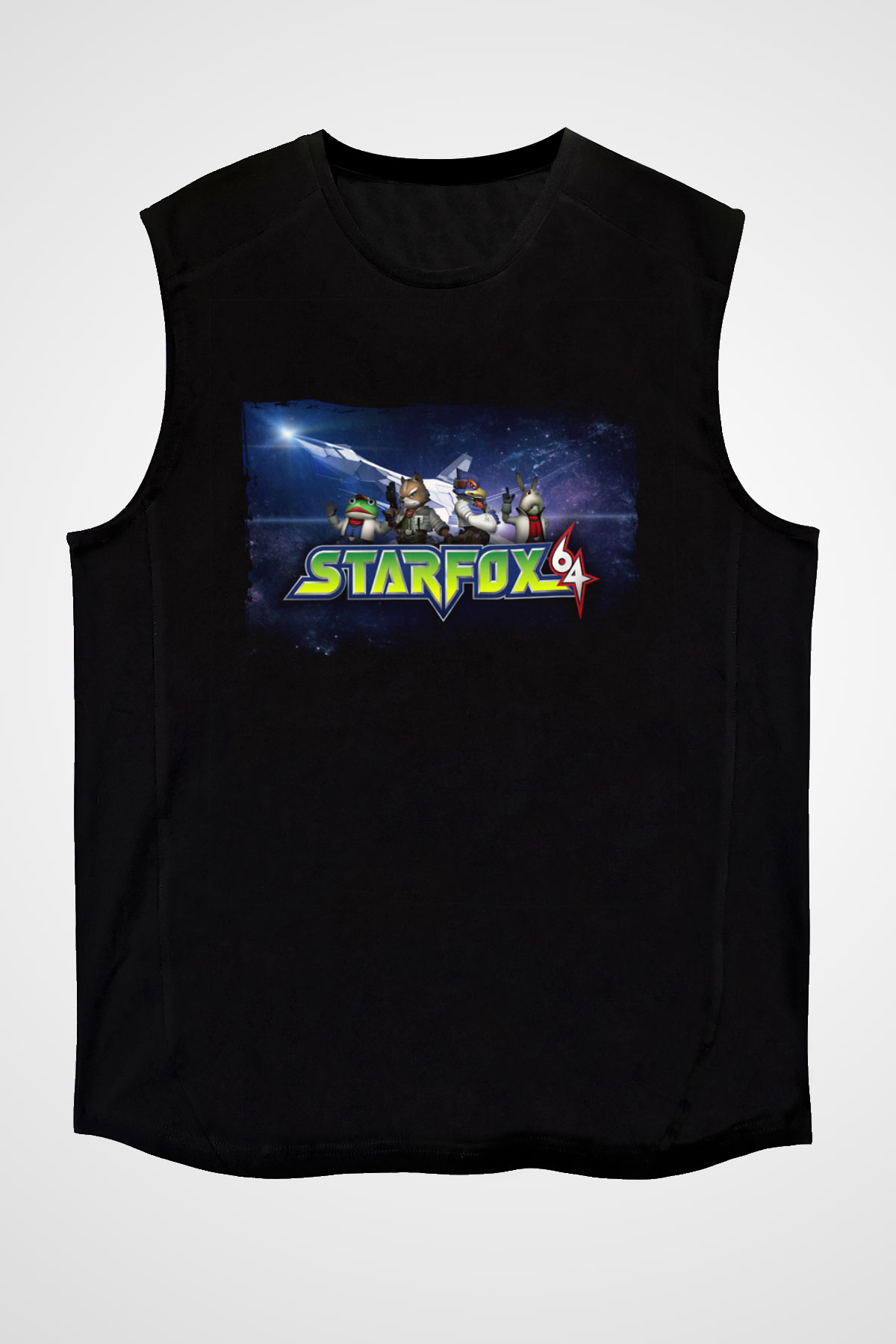 Star Fox Siyah Unisex Kolsuz Tişört