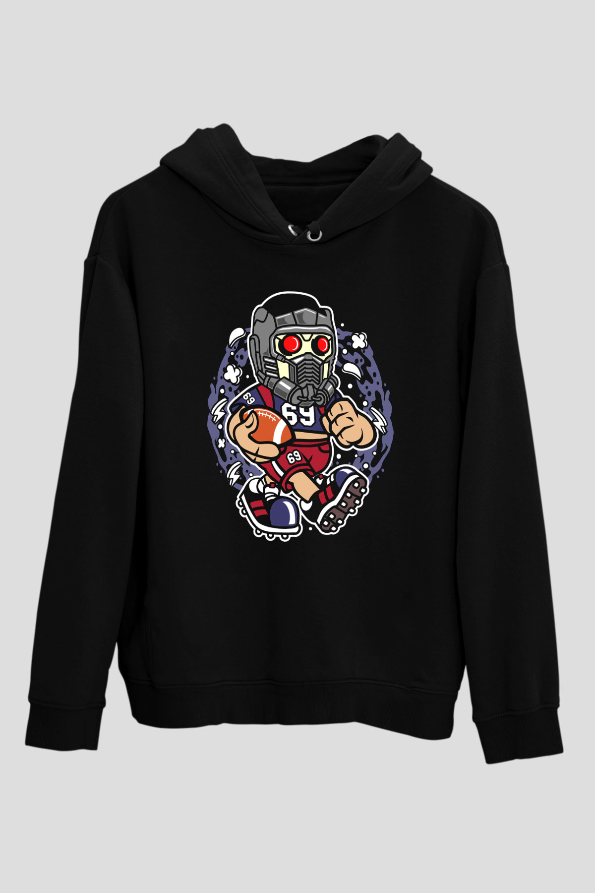 Star Lord Football Baskılı Siyah Unisex Tshirt