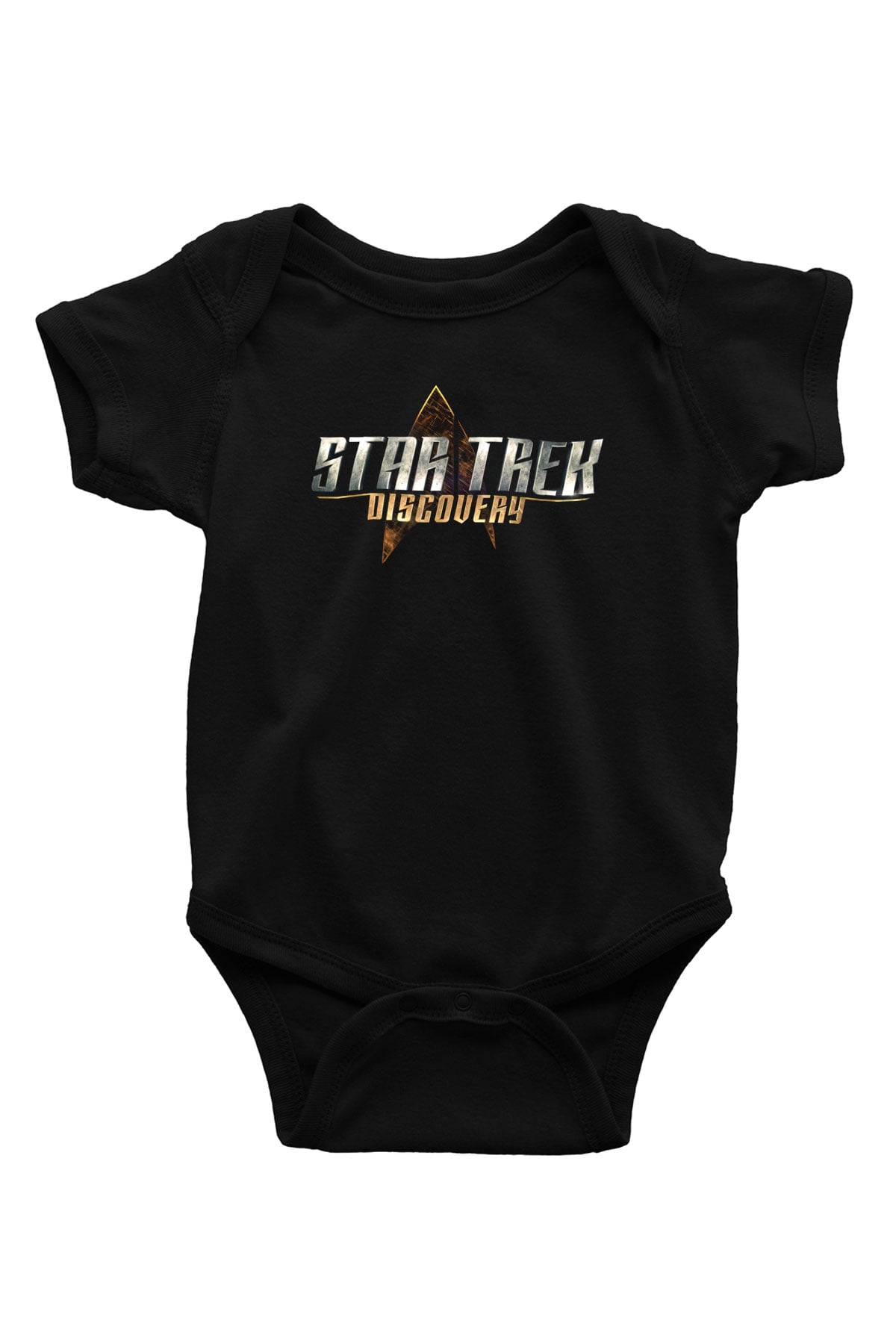 Star Trek Baskılı Siyah Bebek Body - Zıbın