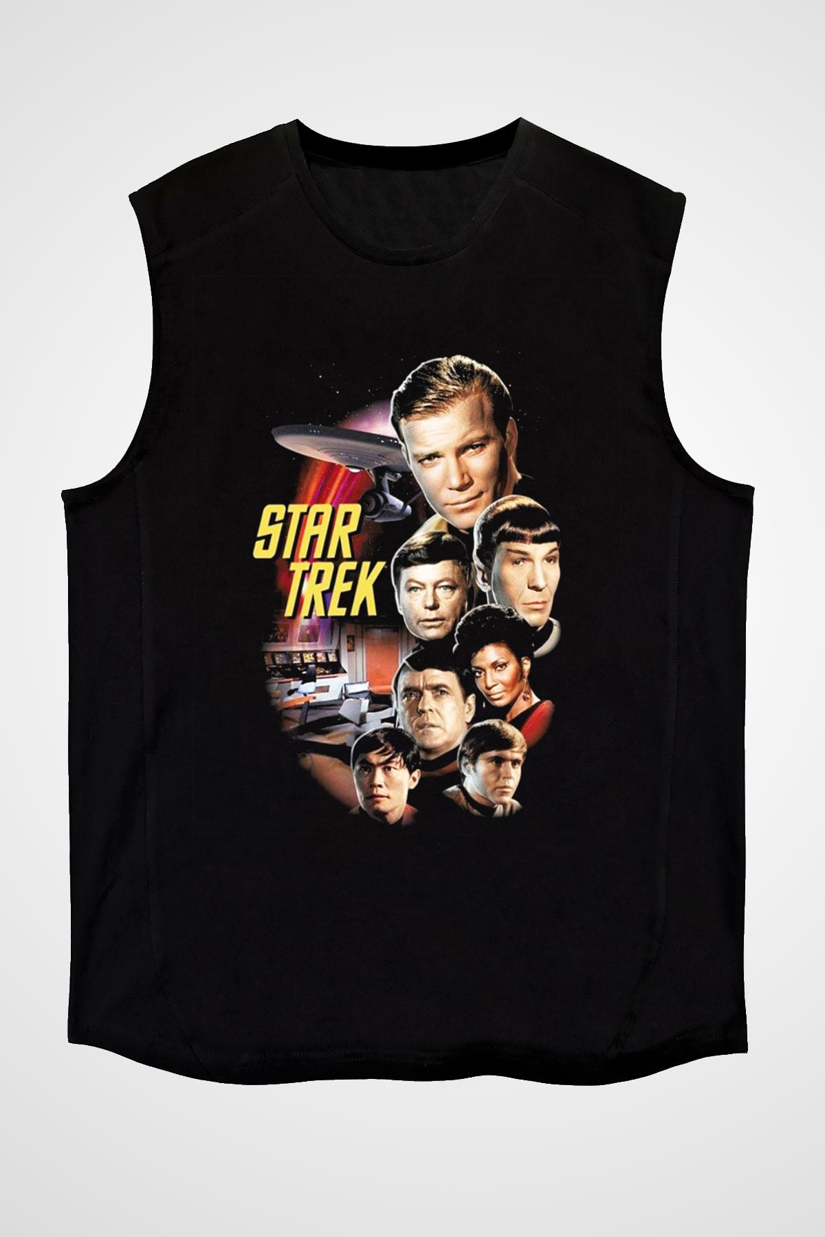 Star Trek Siyah Unisex Kolsuz Tişört