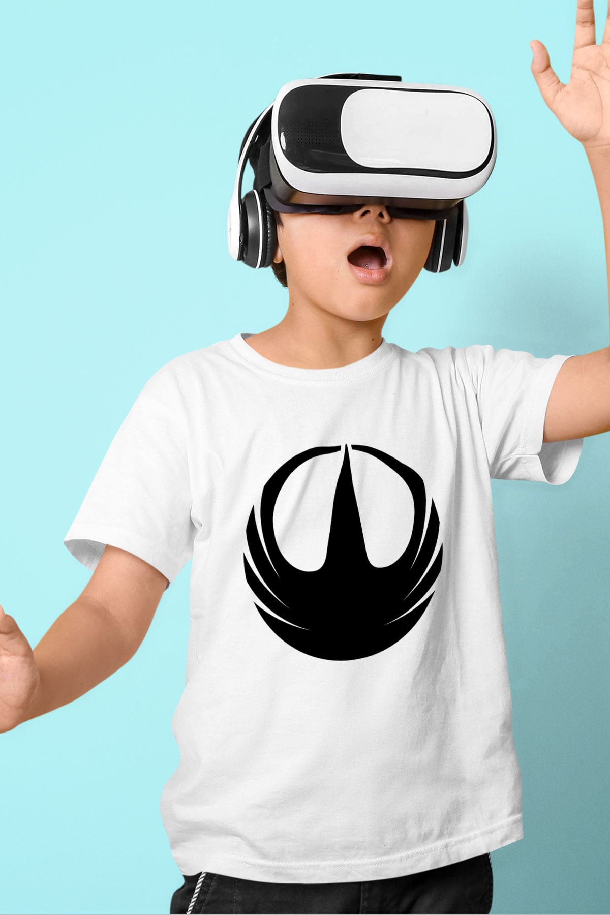 Star Wars Baskılı Beyaz Unisex Çocuk Tişört