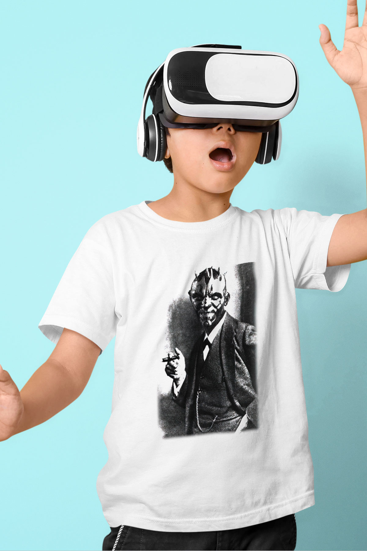 Star Wars Baskılı Beyaz Unisex Çocuk Tişört