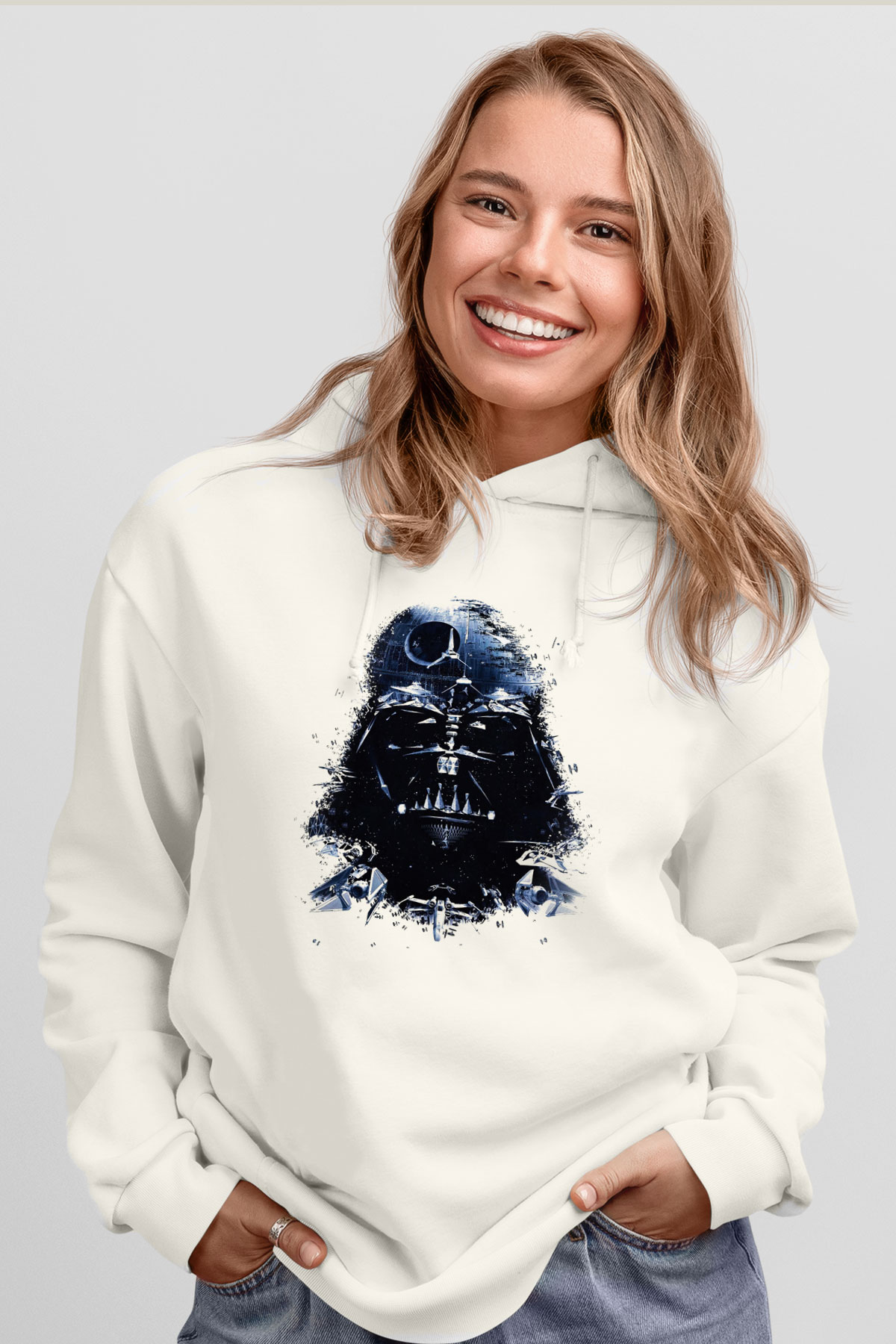 Star Wars Beyaz Unisex Hoodie