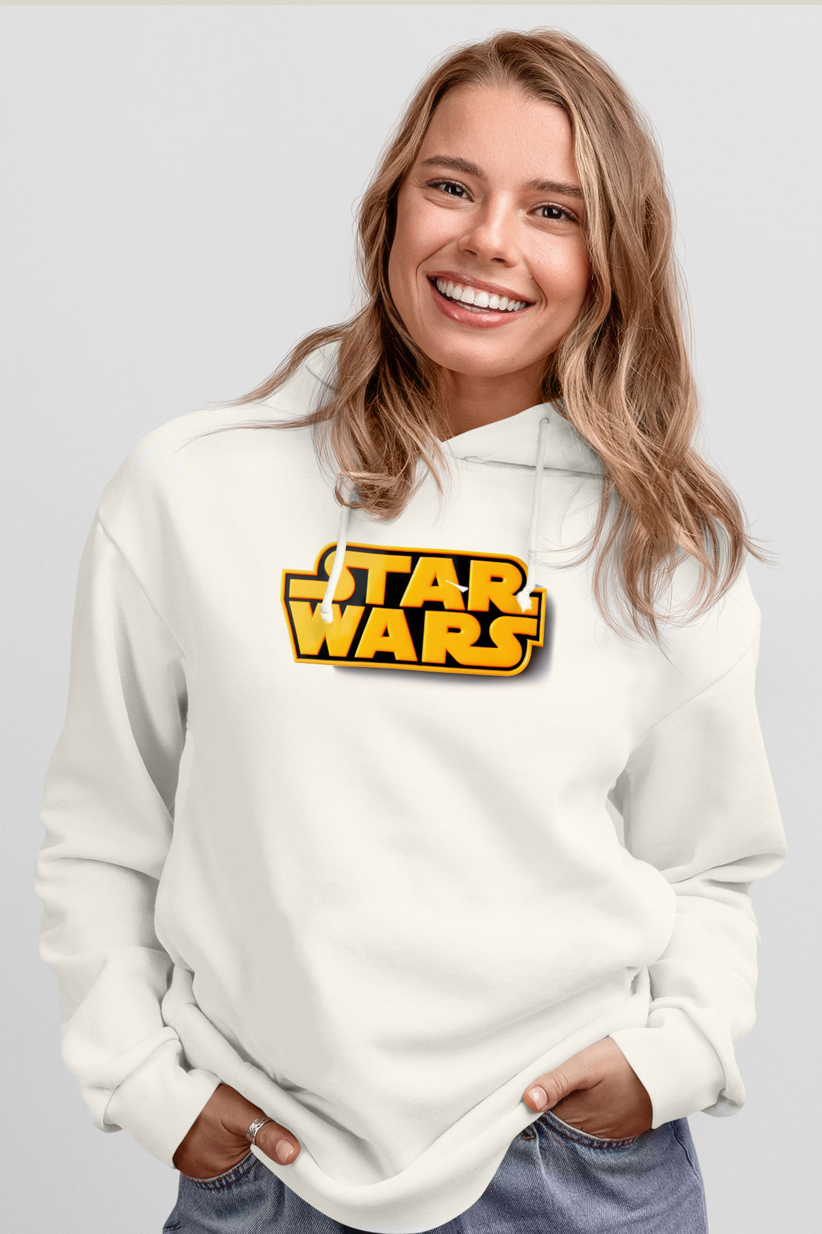 Star Wars Beyaz Unisex Hoodie