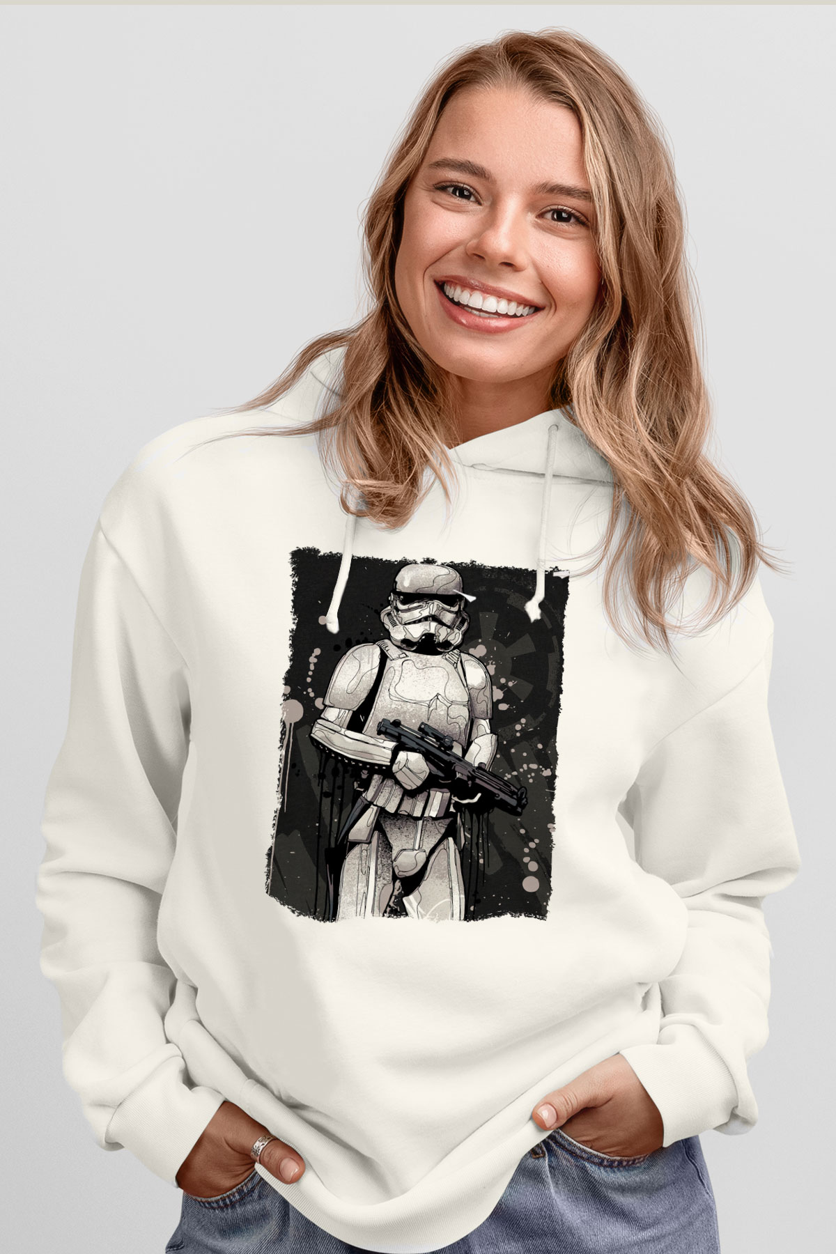 Star Wars Beyaz Unisex Hoodie
