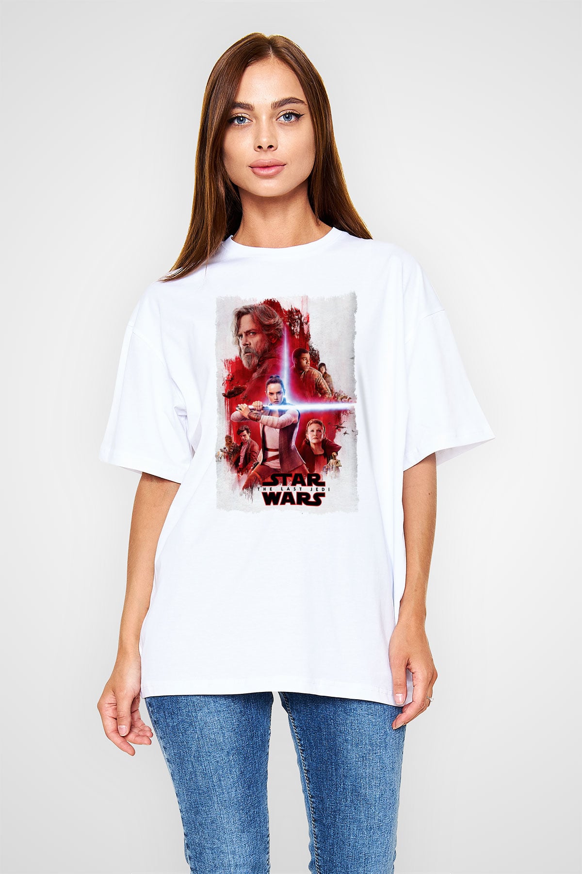 Star Wars Beyaz Oversize Tişört Oversize T-shirt