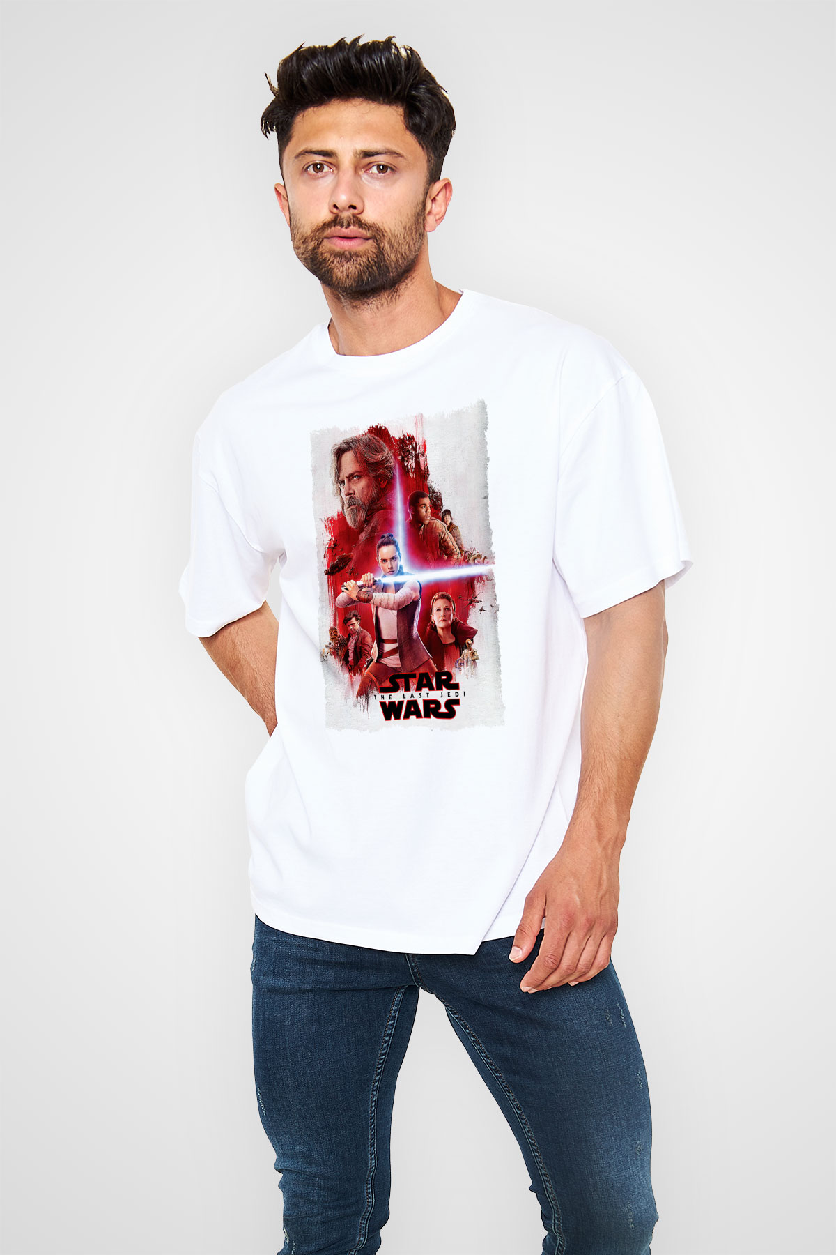 Star Wars Beyaz Oversize Tişört Oversize T-shirt