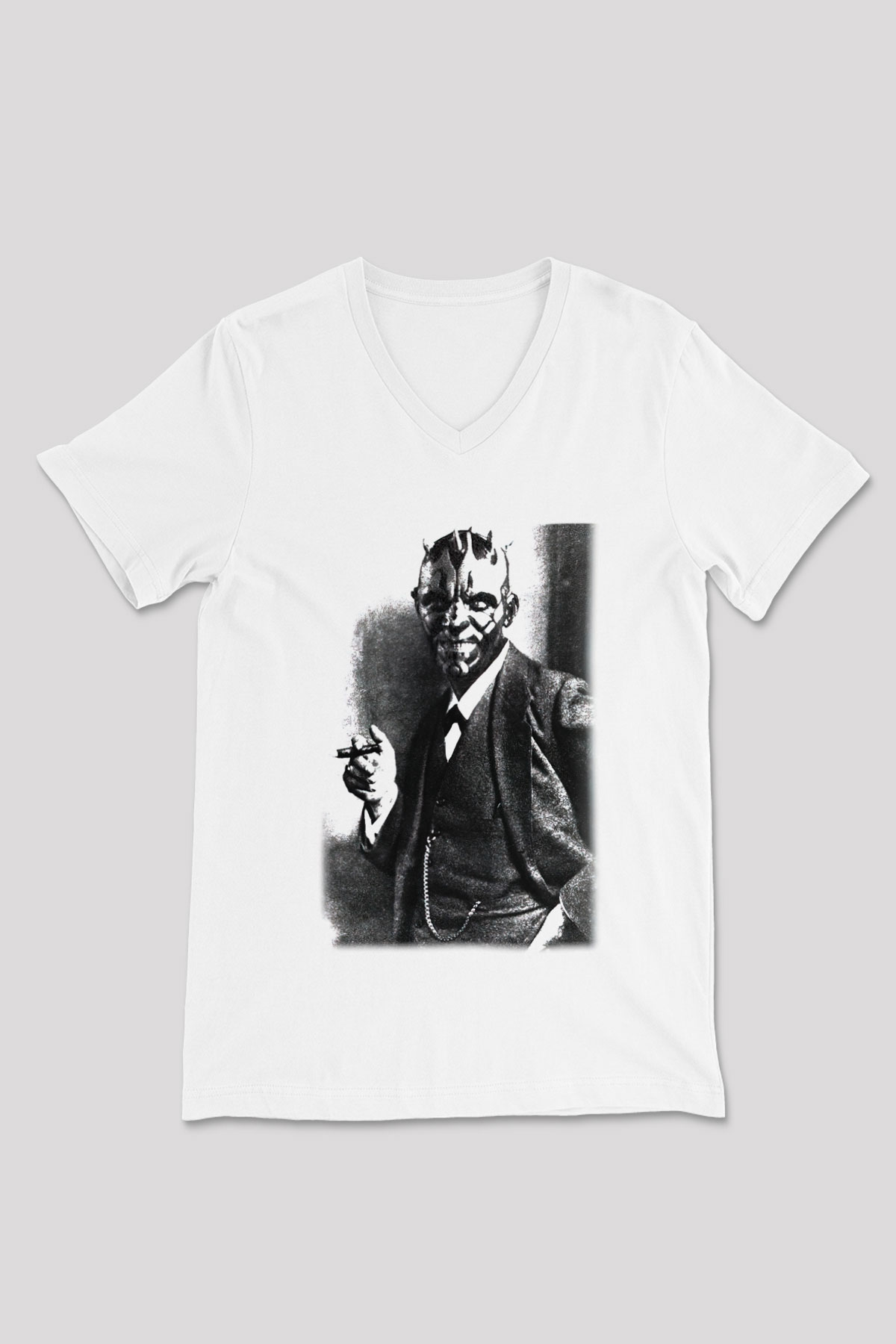 Star Wars Beyaz Unisex V Yaka Tişört T-Shirt