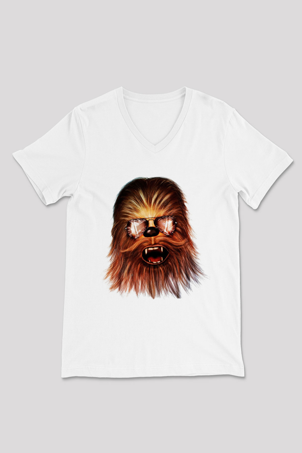 Star Wars Beyaz Unisex V Yaka Tişört T-Shirt
